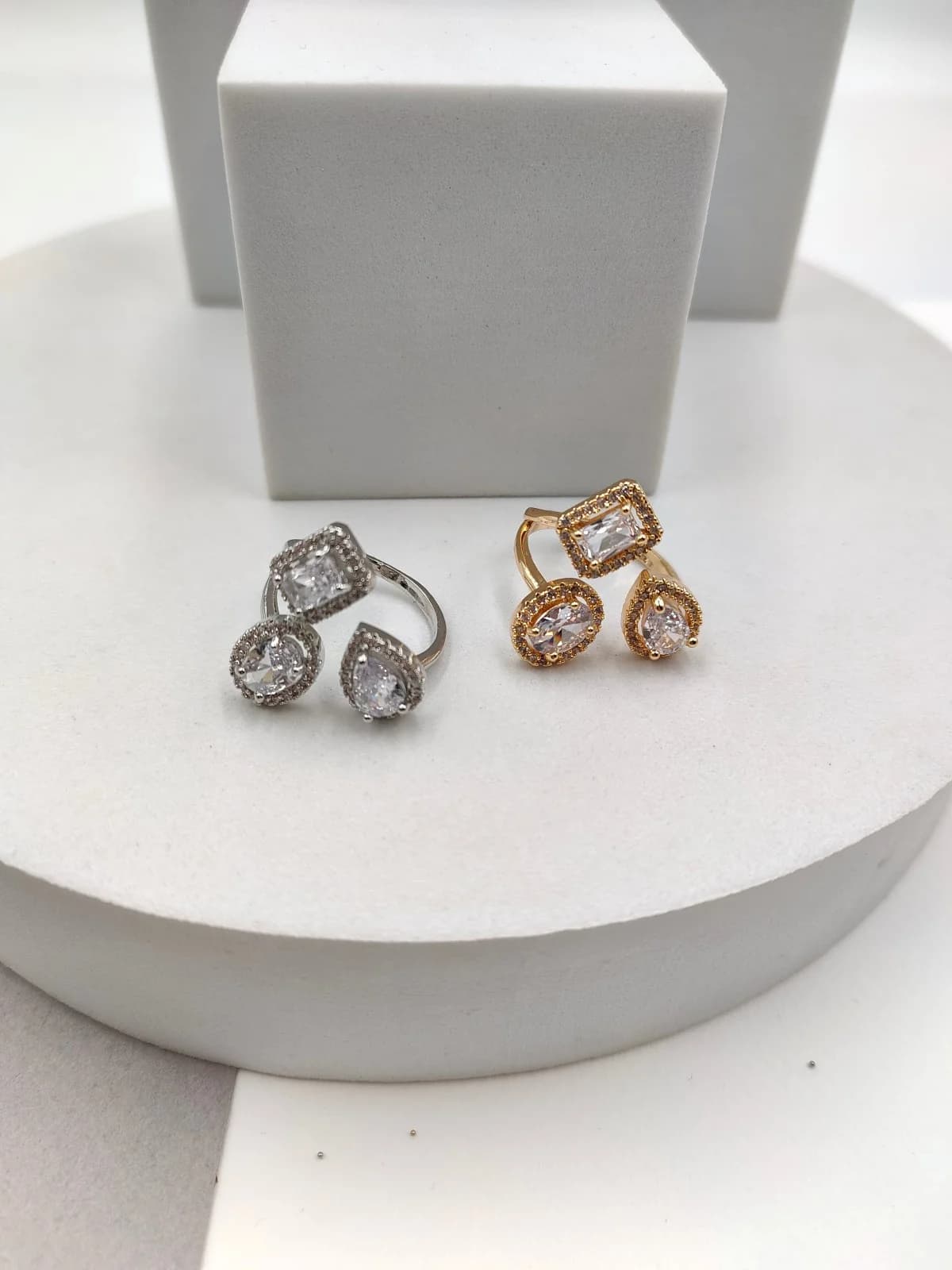 Gold-Plated Ring with Zircon by Magis Handmade Jewels