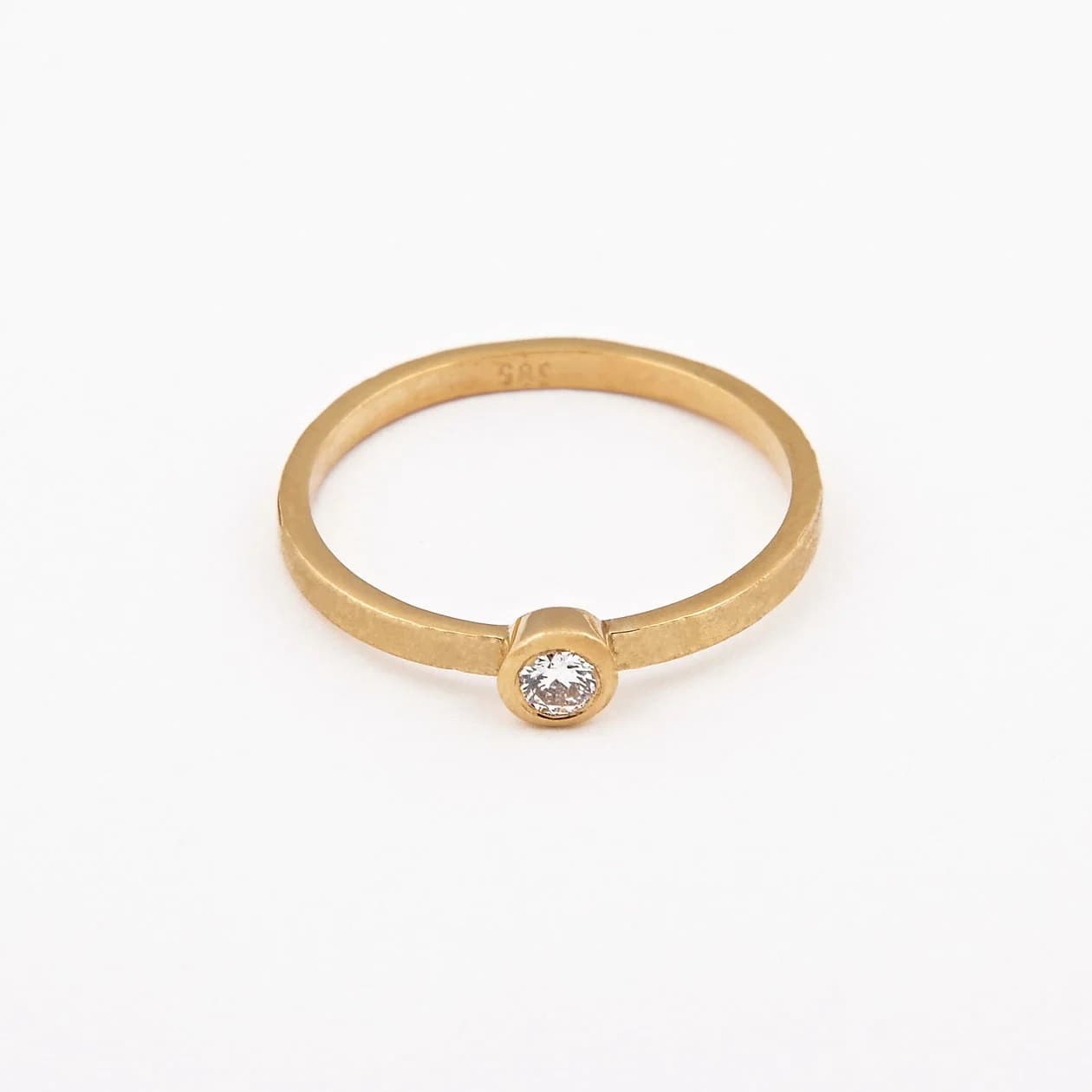 Solitaire Bezel Diamond Ring — Rings from AntEva Crafts