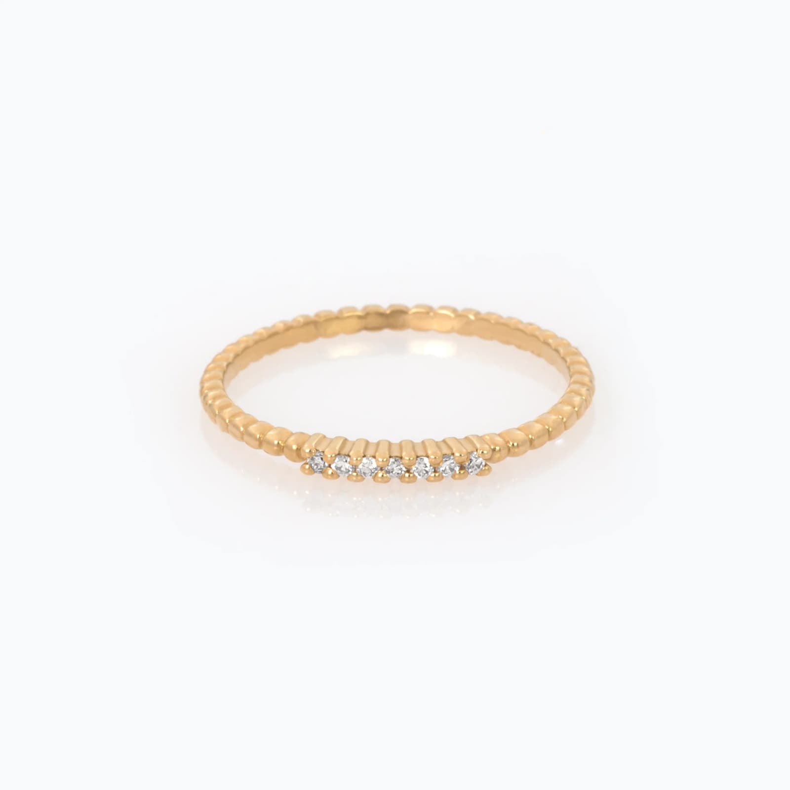 Delicate Diamond Beaded Ring — Rings from AntEva Crafts