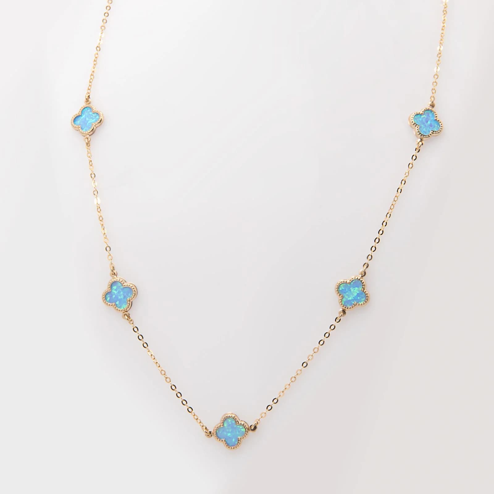 Blue Opal Four Leaf Clover Set — Jewellery sets from AntEva Crafts