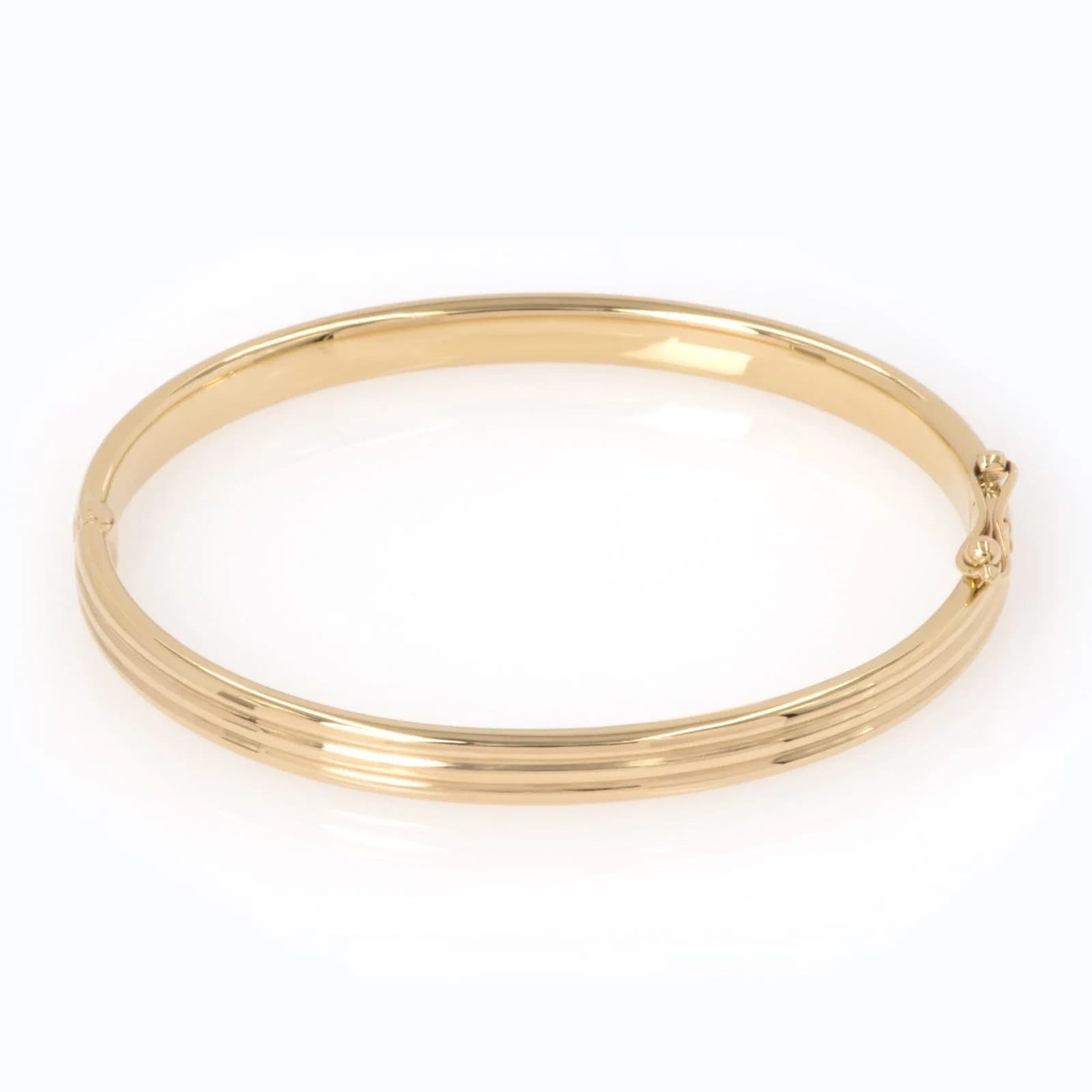 Oval Hinged Ribbed Bangle — Bracelets from AntEva Crafts