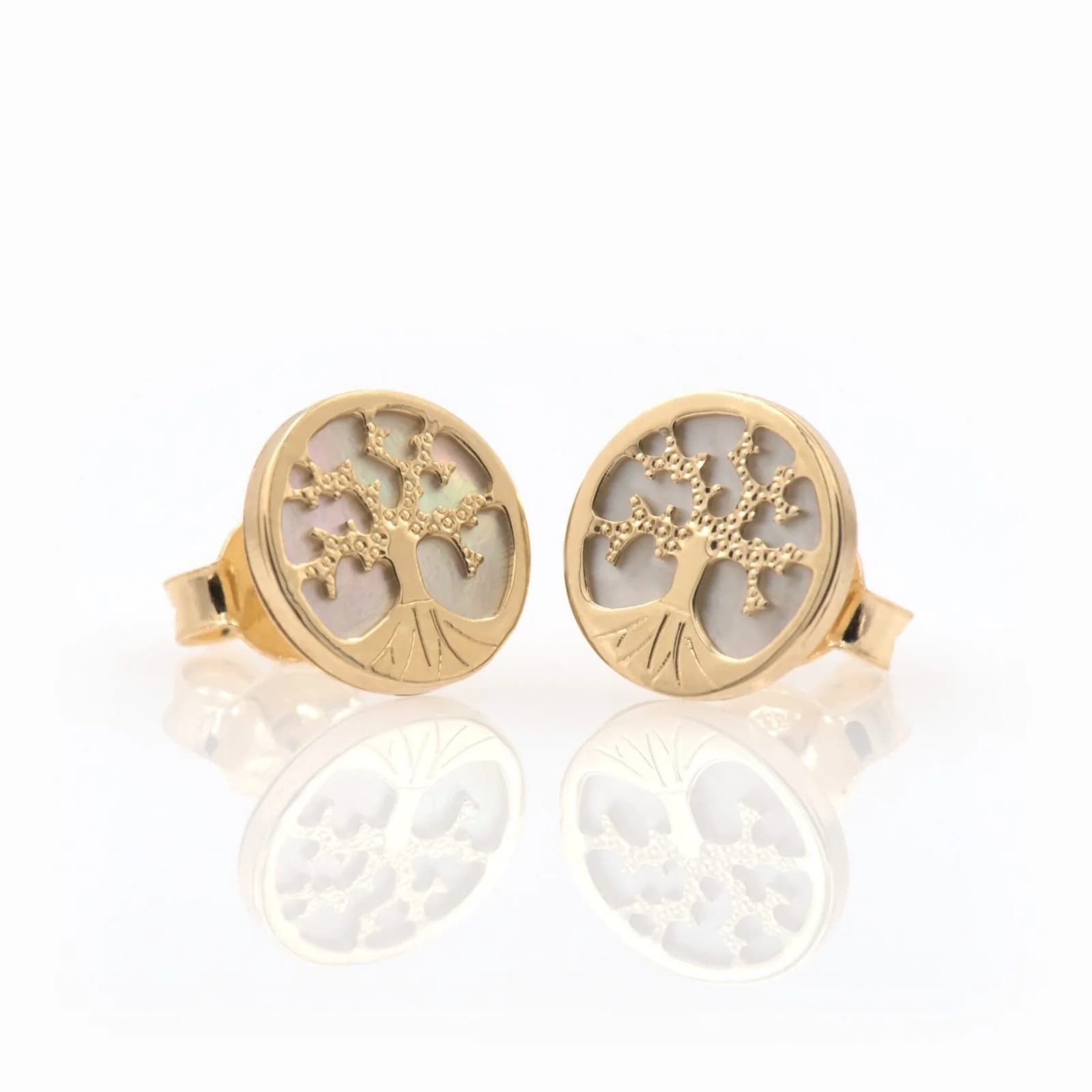 Tree of Life Stud Gold Earrings β Earrings from AntEva Crafts