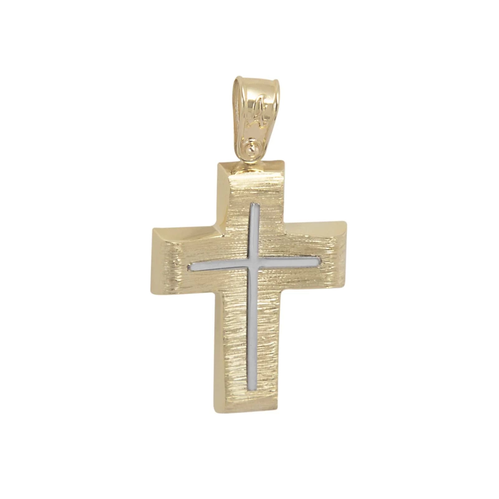 Two Tone Cross Pendant with Matte Satin Finish — Pendants & charms from AntEva Crafts