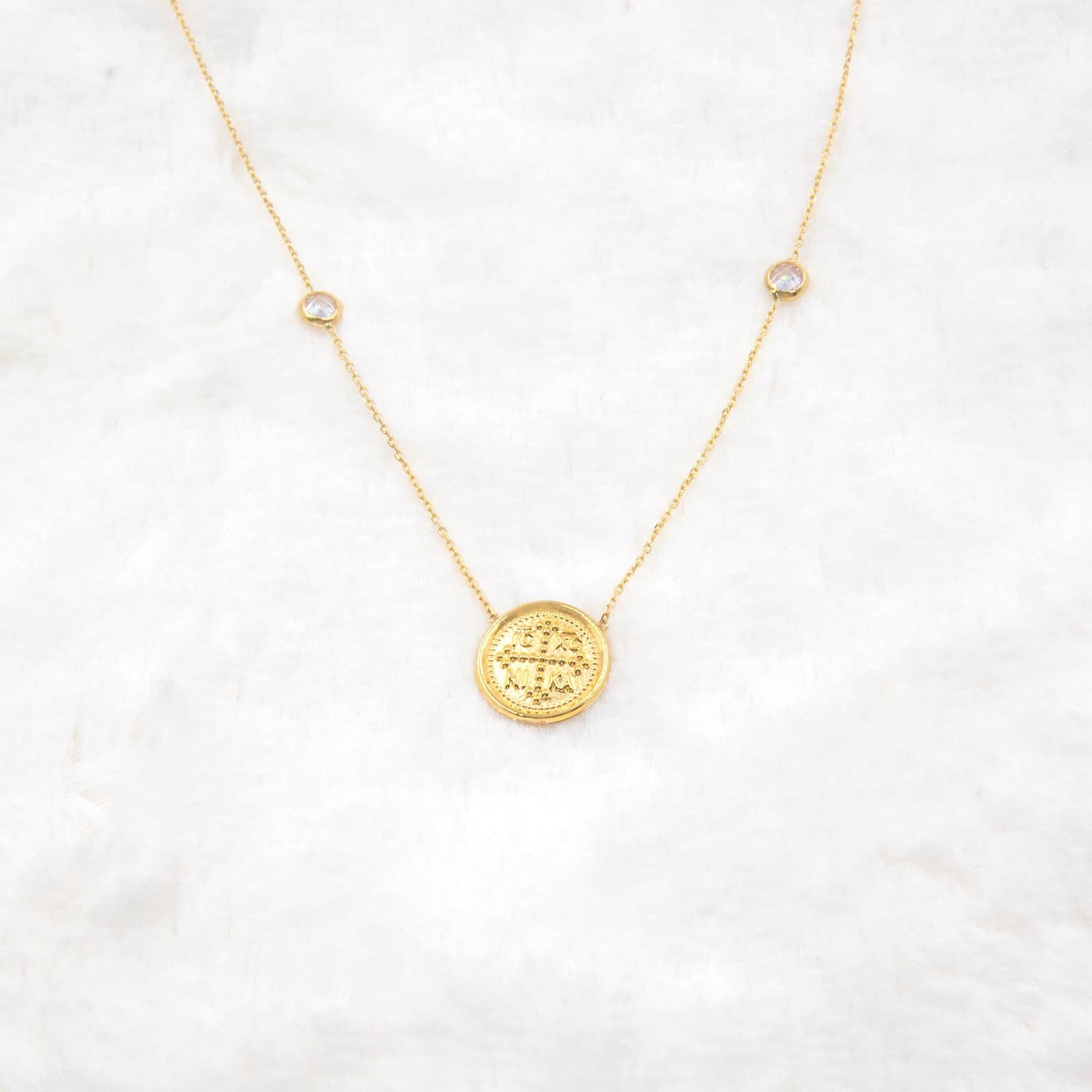 Round Christian Necklace with CZ stones — Necklaces from AntEva Crafts