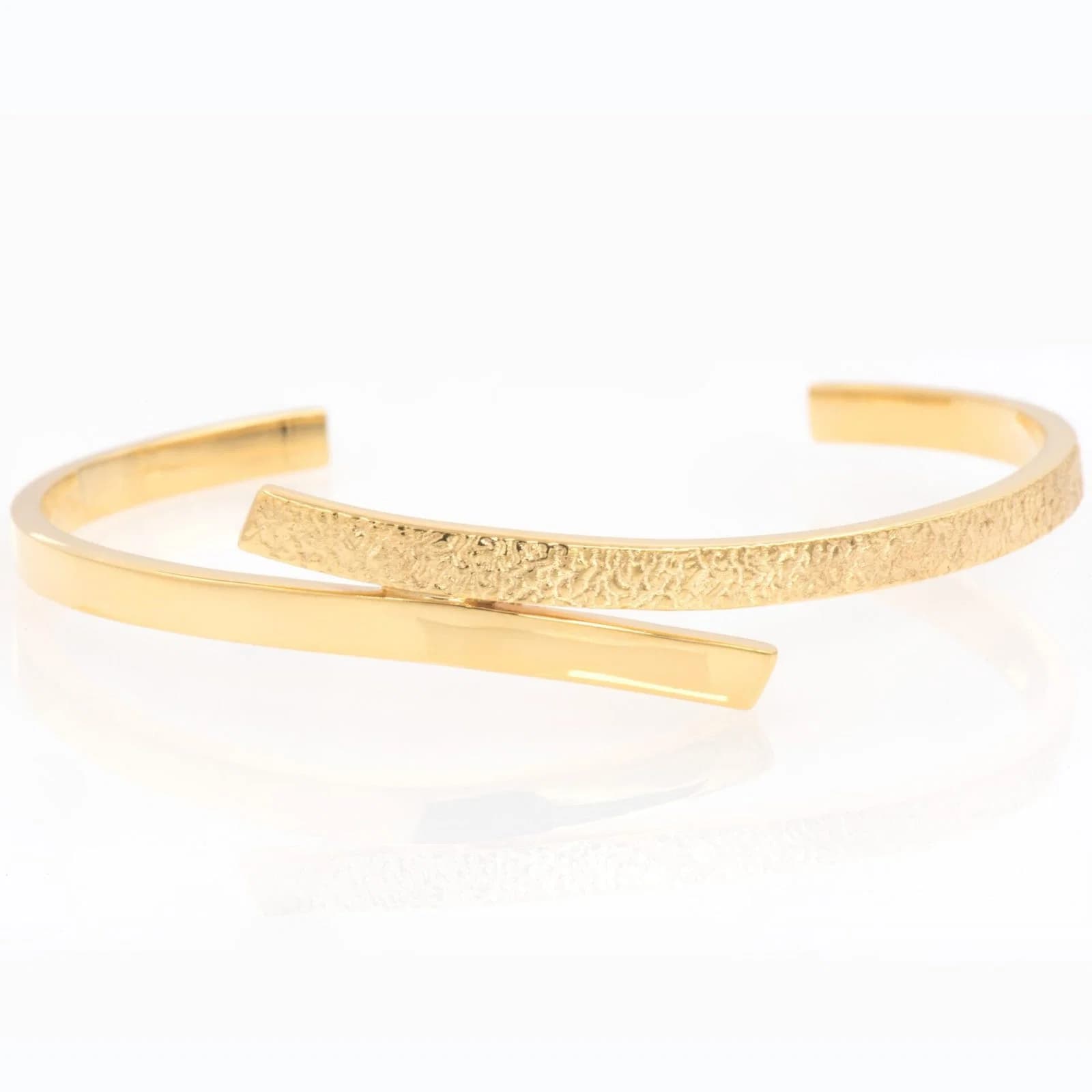 Gold Bypass Open Cuff Bangle — Bracelets from AntEva Crafts