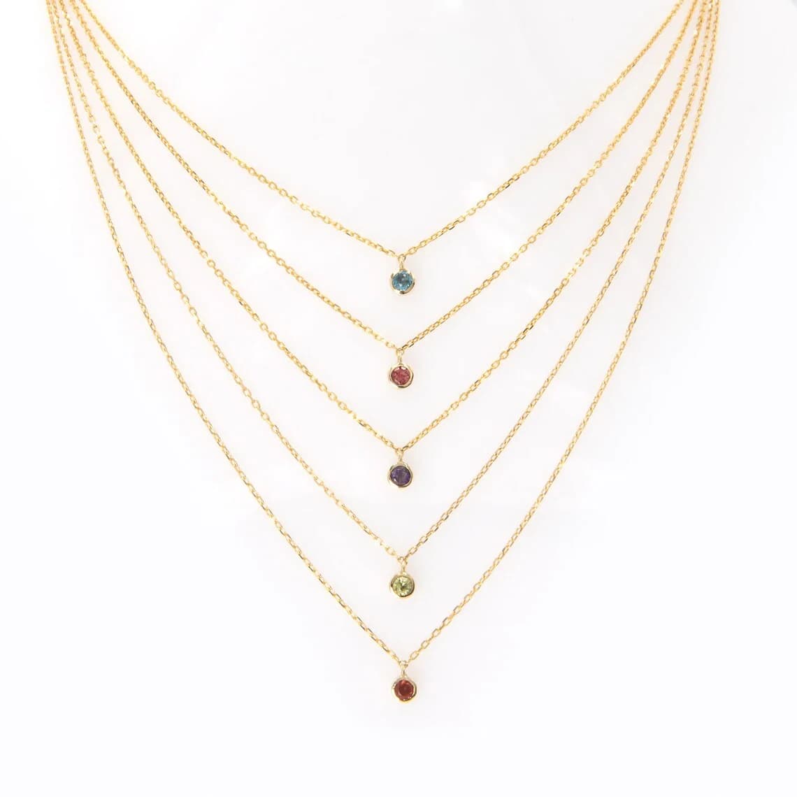 Genuine Birthstone Necklace — Necklaces from AntEva Crafts