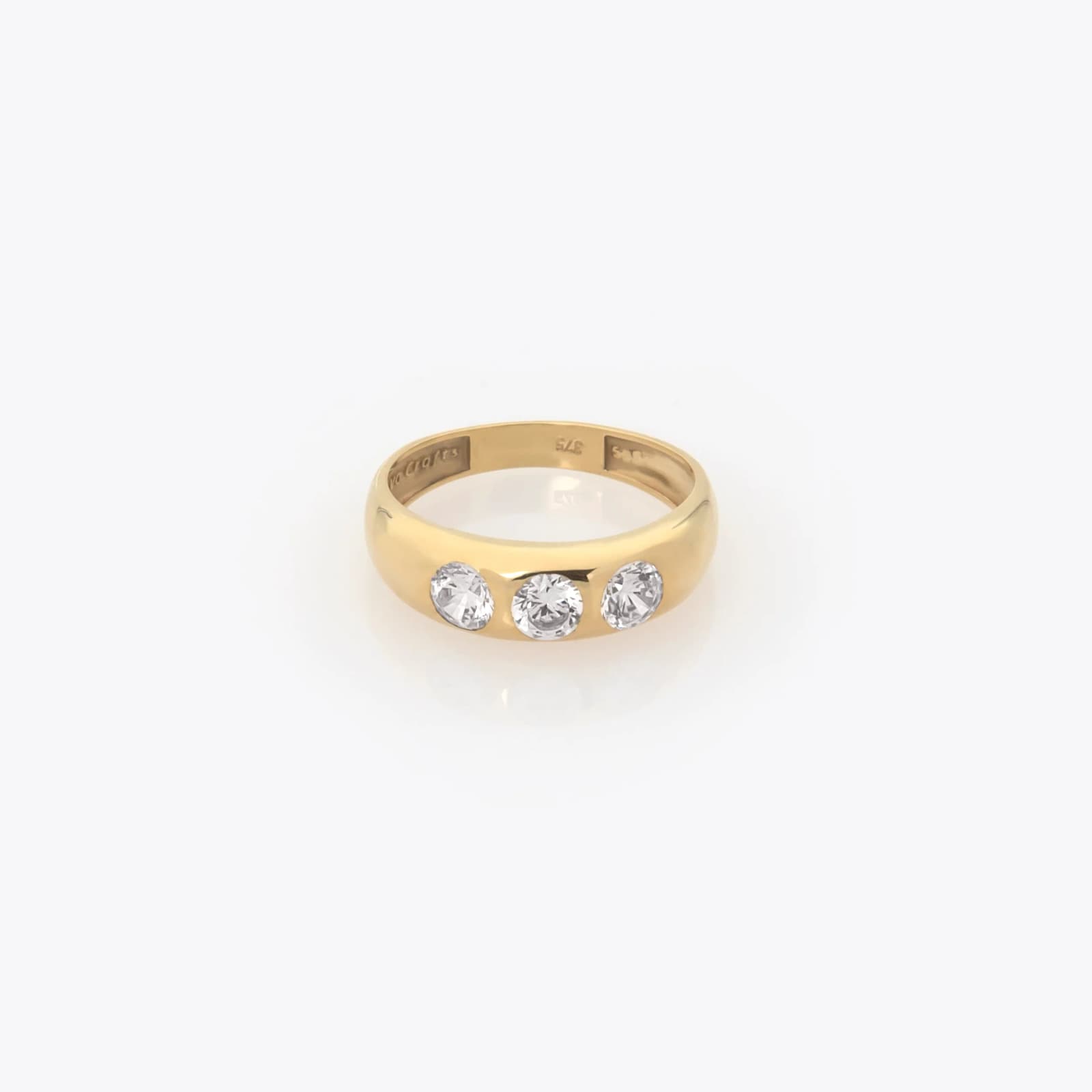 Gemstone Dome Ring with 3 White CZ — Rings from AntEva Crafts