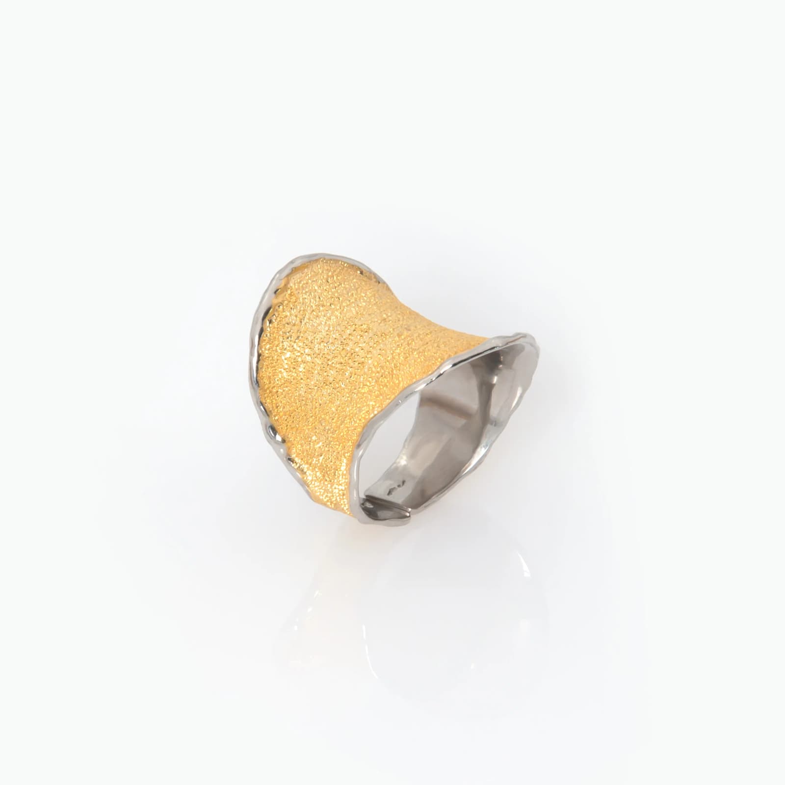 Unique Two-Tone Textured Ring — Rings from AntEva Crafts