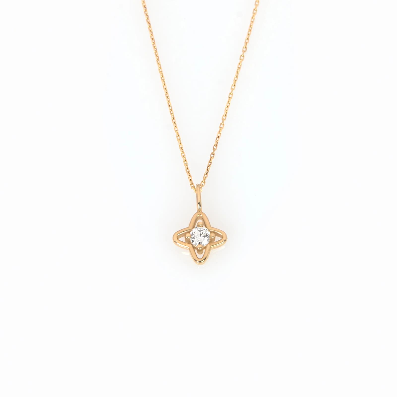 14K Gold Petal Clover Diamond Necklace β Lab-Grown Diamond Floral Pendant β Necklaces from AntEva Crafts
