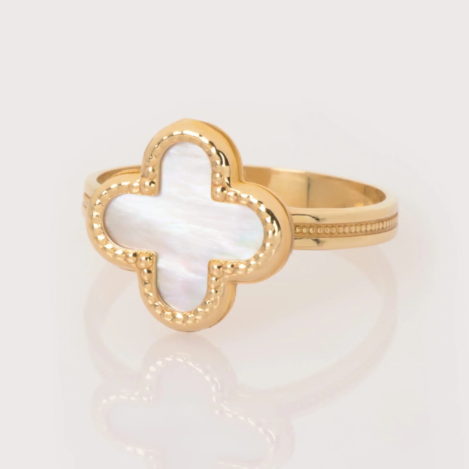 Clover Ring Mother of Pearl β Rings from AntEva Crafts
