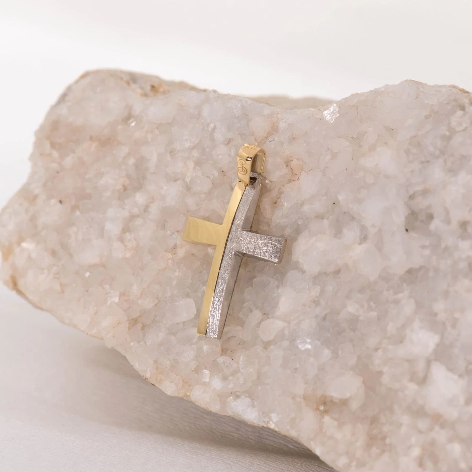 Two Tone Gold 14k Cross Pendant β Pendants & charms from AntEva Crafts