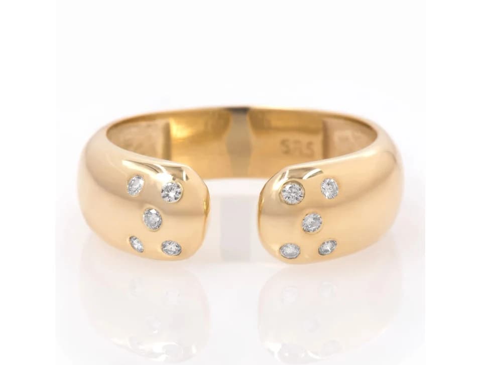Open Diamond Ring with 10 Diamonds — Rings from AntEva Crafts