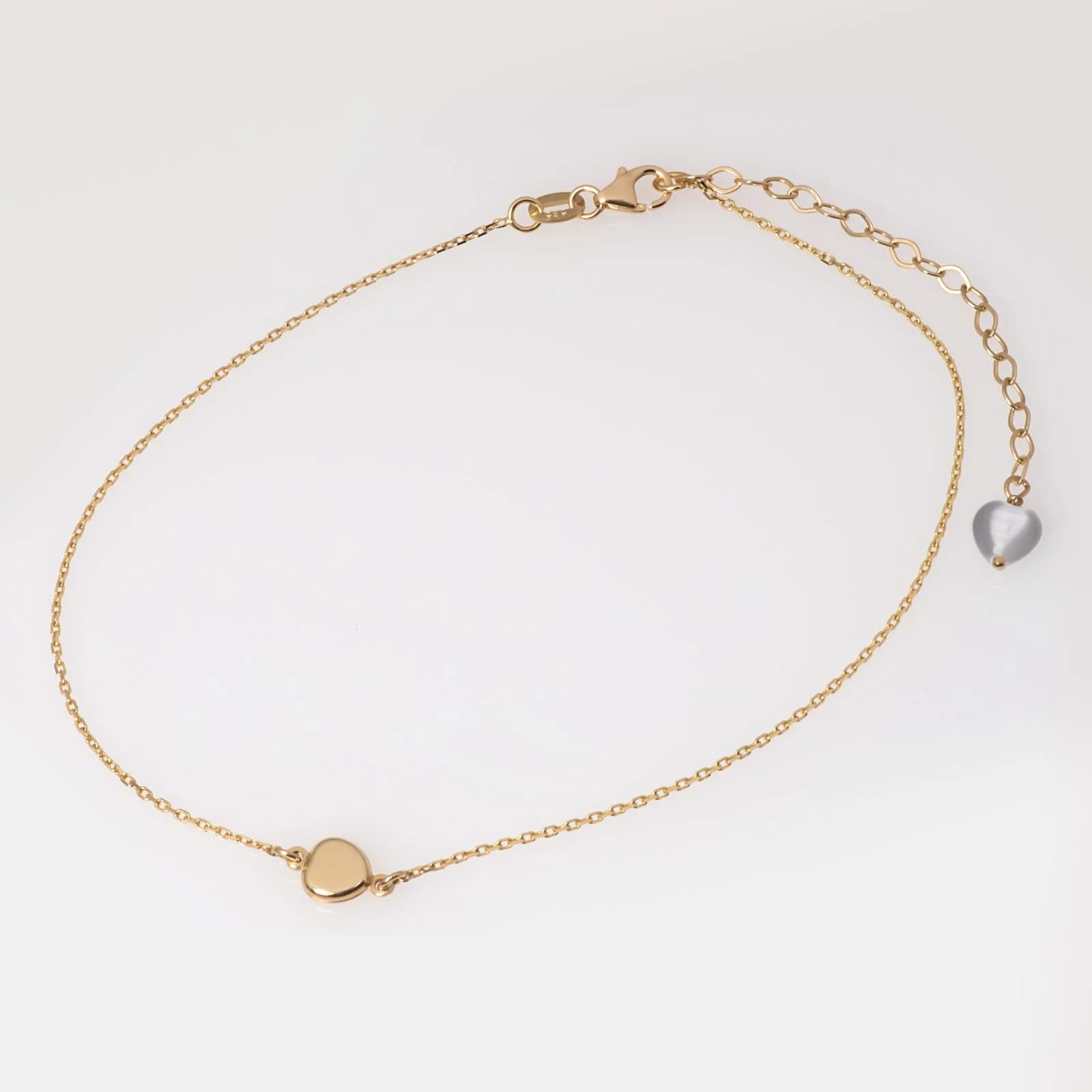 Heart Anklet with adjustable chain — Anklets from AntEva Crafts
