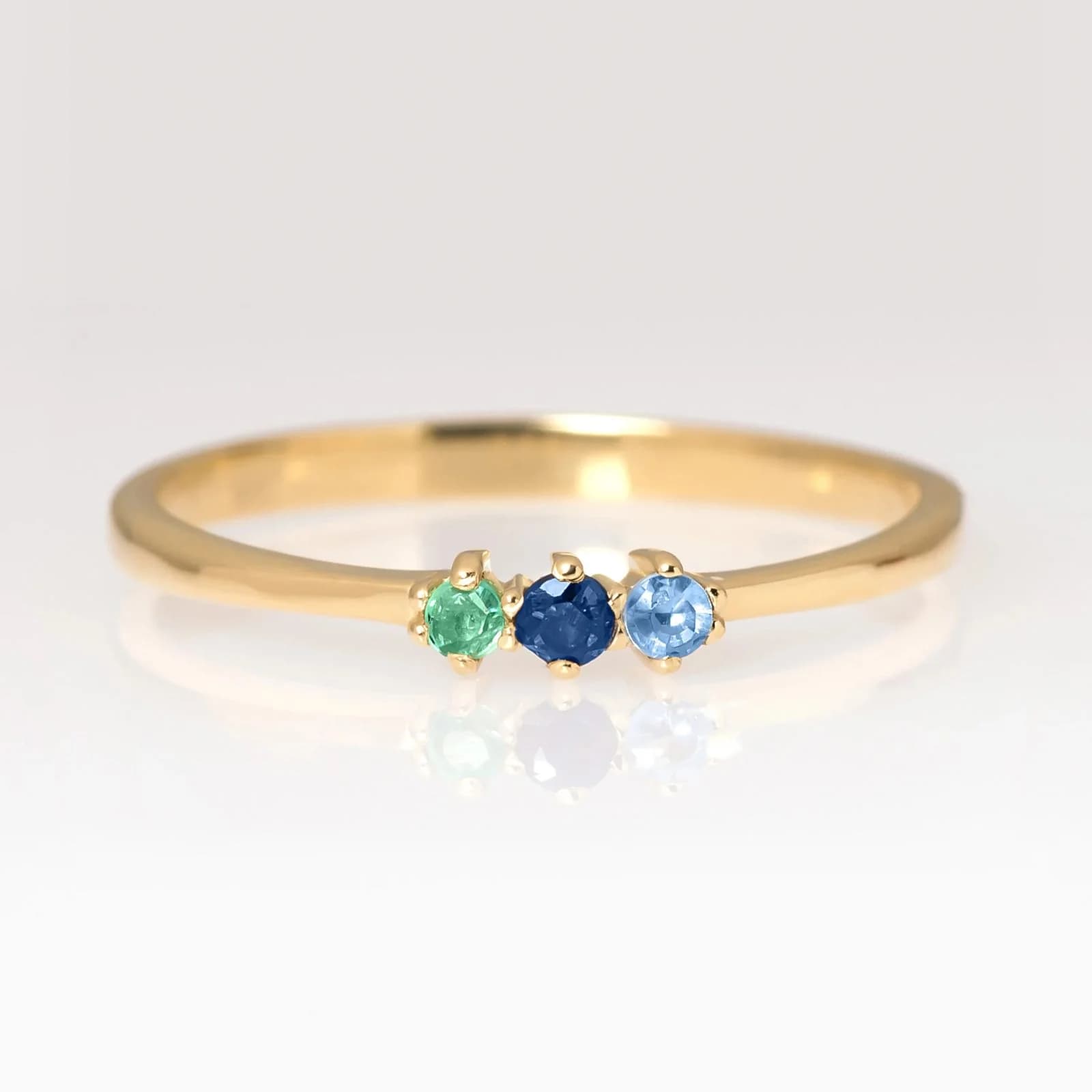 Triple Stone Birthstone Ring β Rings from AntEva Crafts