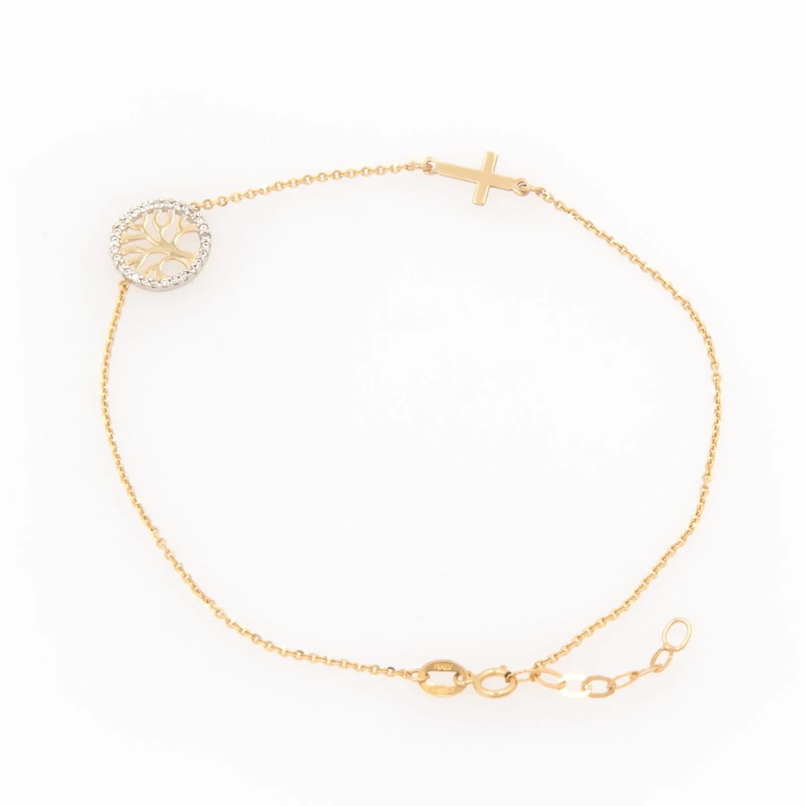 Tree of Life Chain Bracelet with Cross — Bracelets from AntEva Crafts