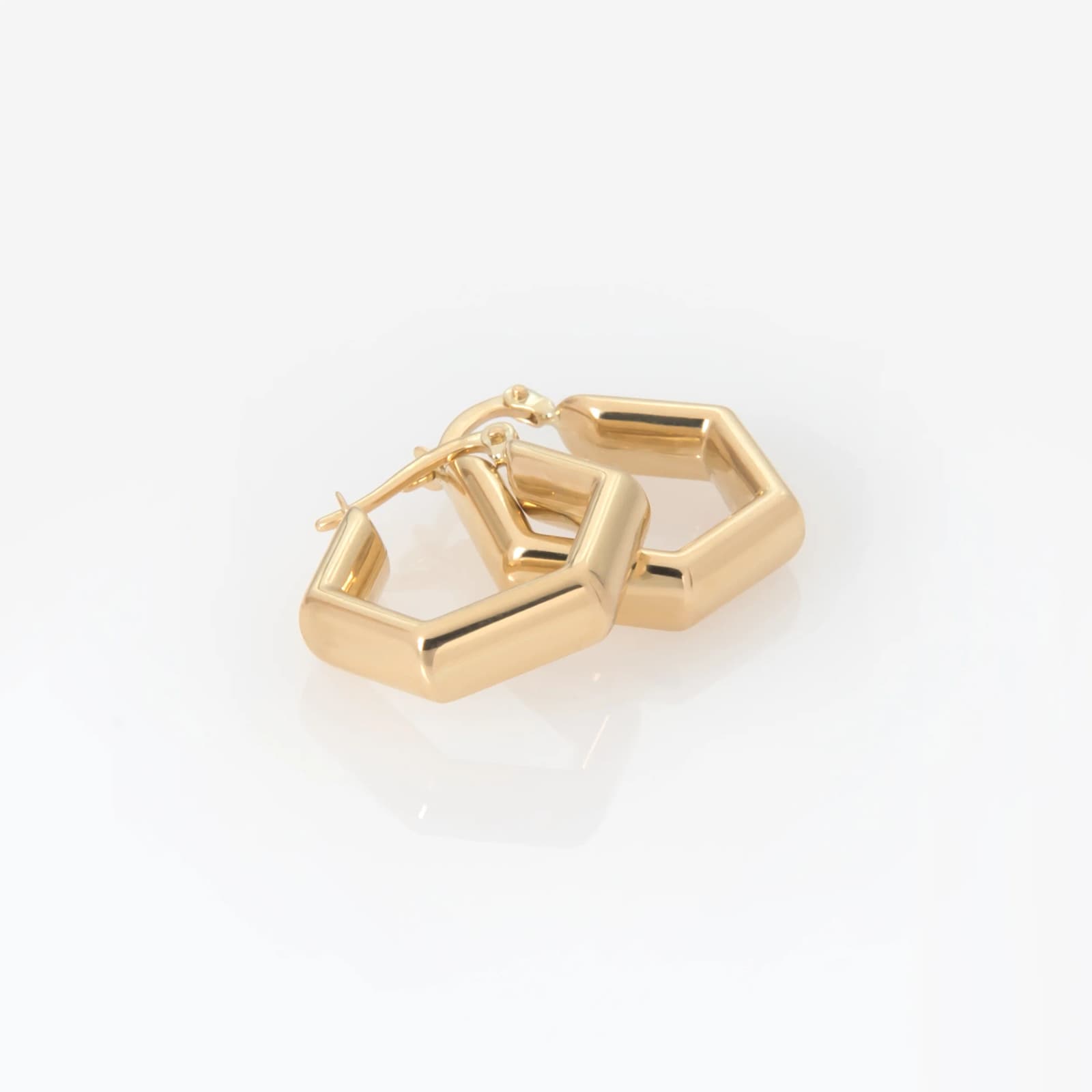 Hexagon Geometry Hoop Earrings — Earrings from AntEva Crafts