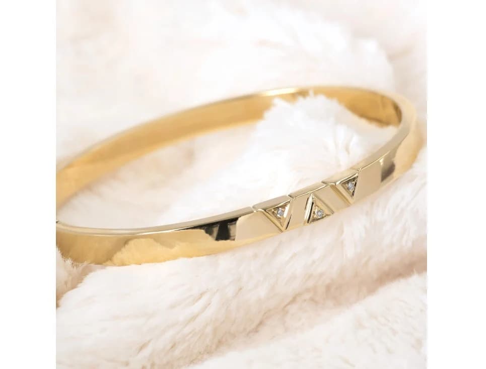 Classic Gold Hinged Diamond Bangle β Bracelets from AntEva Crafts