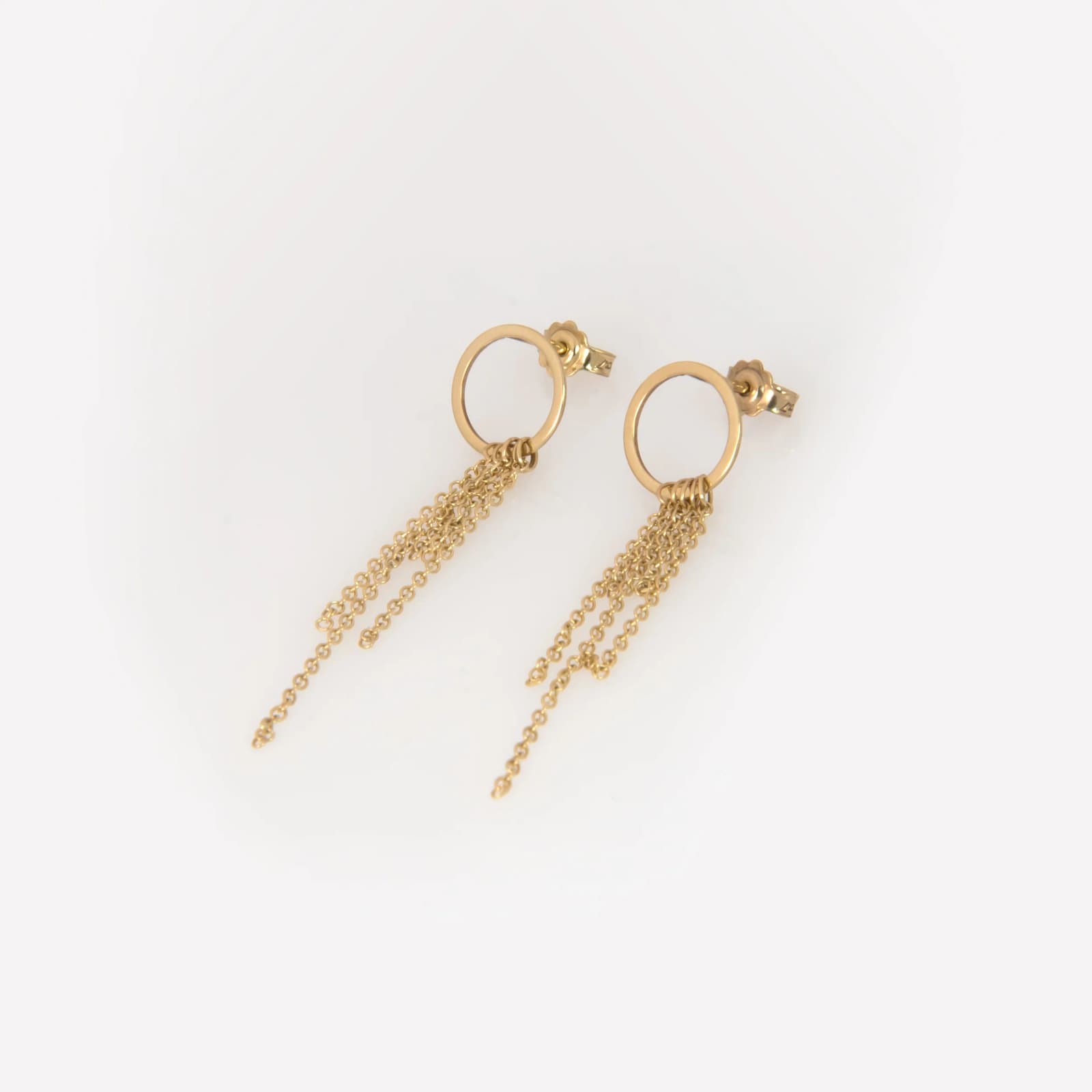Solid Gold Five-Chain Drop Earrings β Minimalist Geometric Dangle Earrings β Earrings from AntEva Crafts