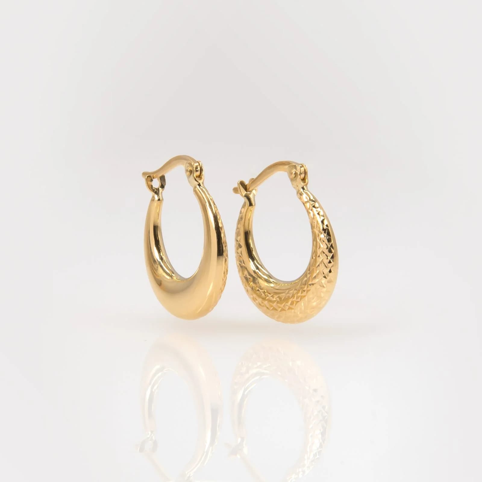 Gold Hinged Huggie Hoops β Earrings from AntEva Crafts
