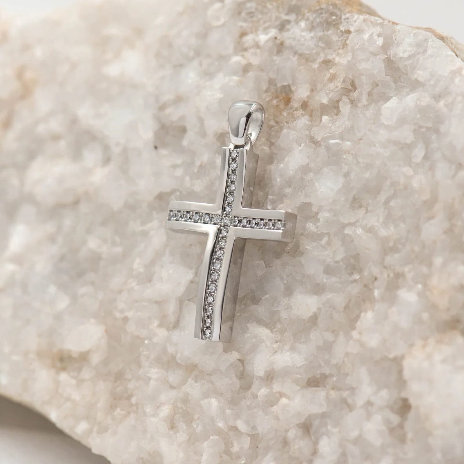 Gold Cross Pendant with CZ — Pendants & charms from AntEva Crafts