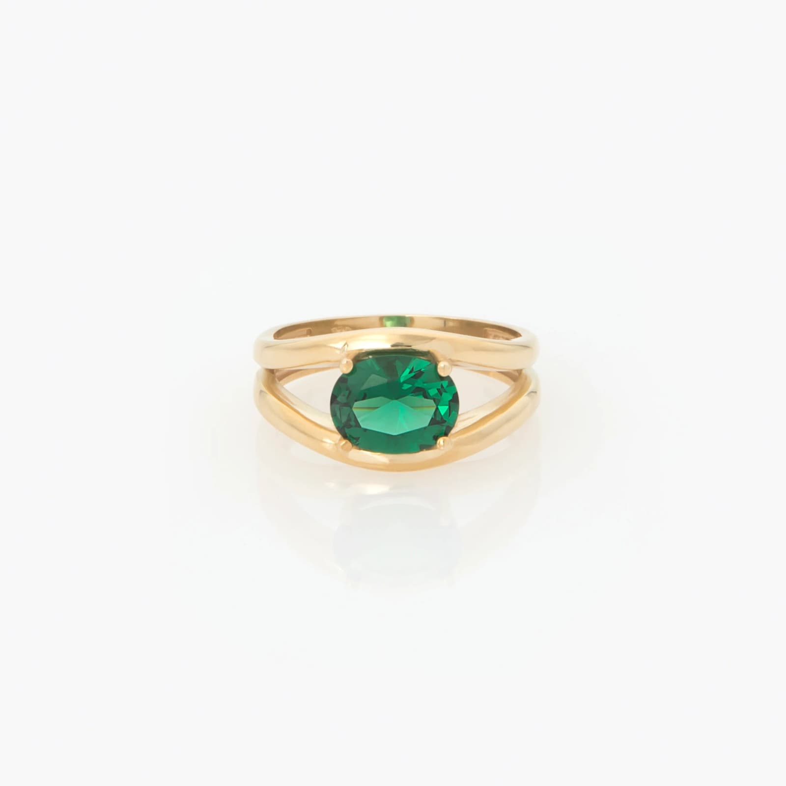 Split Dome Ring with Oval Gemstone — Rings from AntEva Crafts
