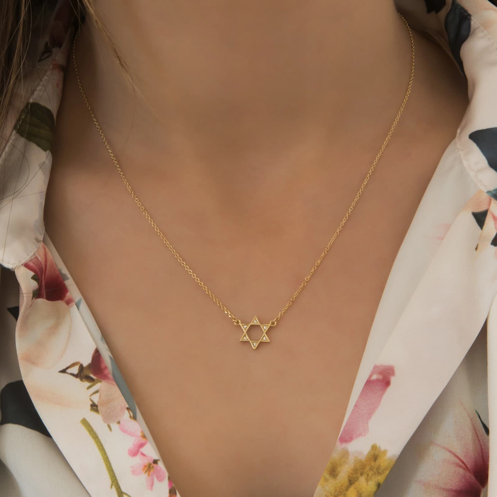 Gold Star of David Necklace — Necklaces from AntEva Crafts