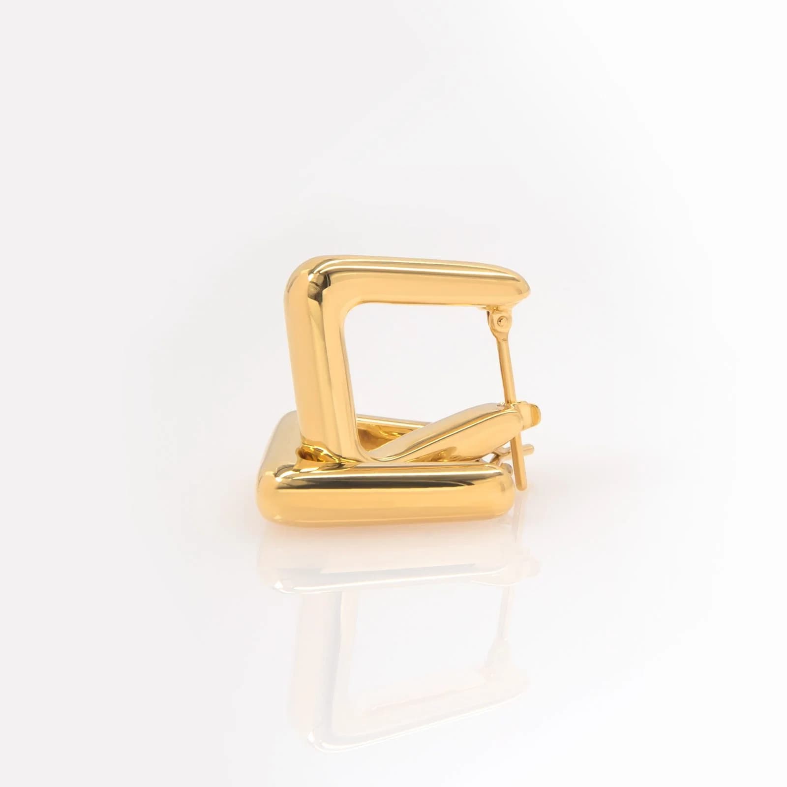 Square Hoop Gold Earrings — Earrings from AntEva Crafts