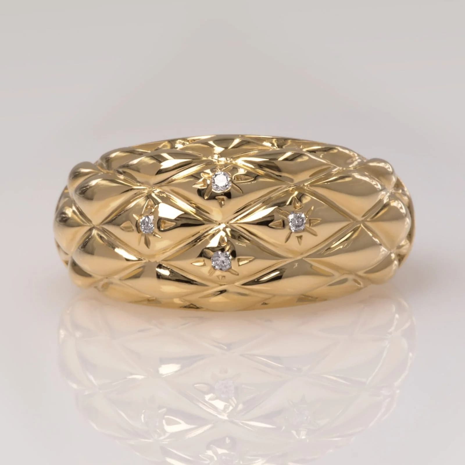 Kylie Dome Diamond Cut Ring β Rings from AntEva Crafts