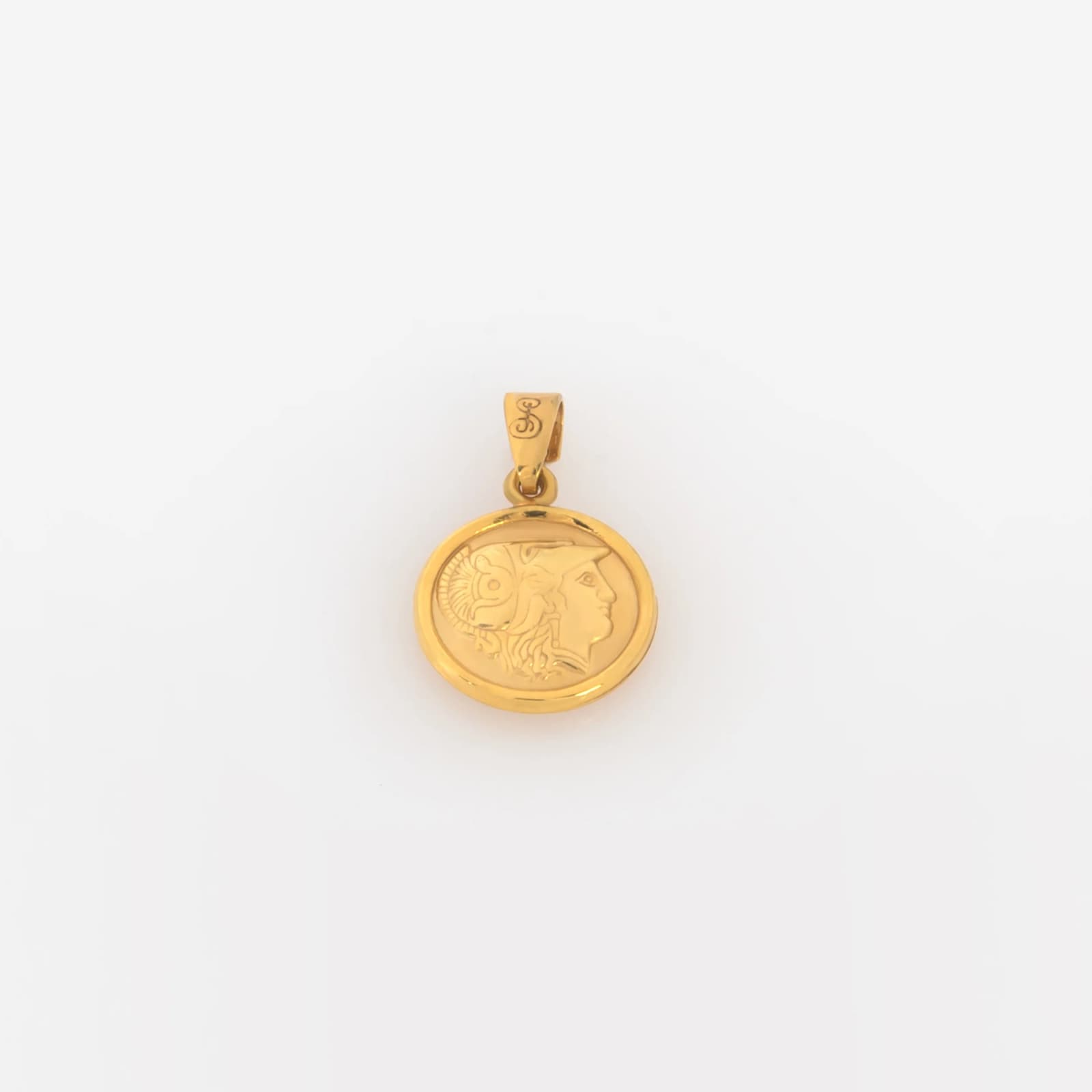 Round Double-Sided Athena and Owl Pendant — Pendants & charms from AntEva Crafts