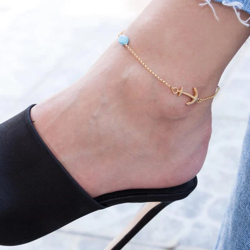 Silver Anchor Anklet — Anklets from AntEva Crafts