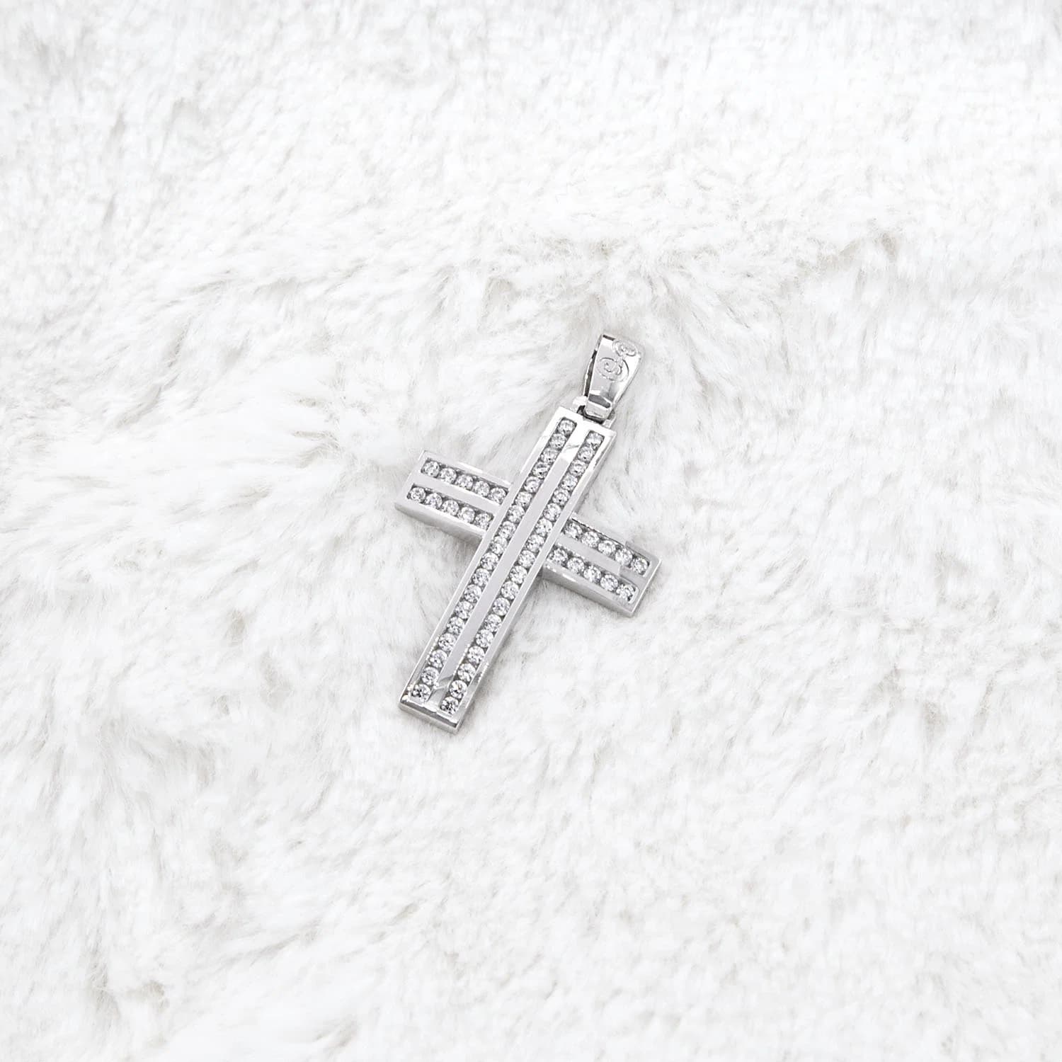 Shiny Zircon Cross Pendant — Pendants & charms from AntEva Crafts