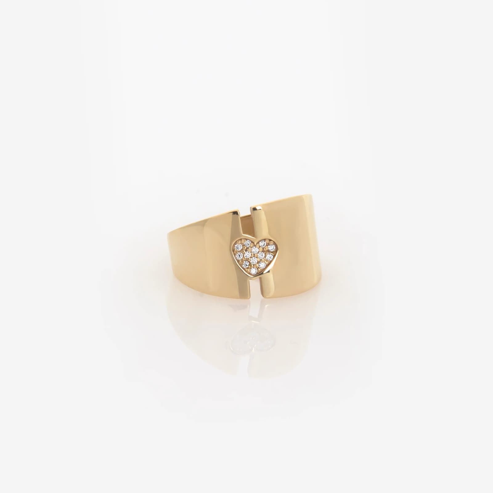 Wide Split Diamond Heart Ring β Rings from AntEva Crafts