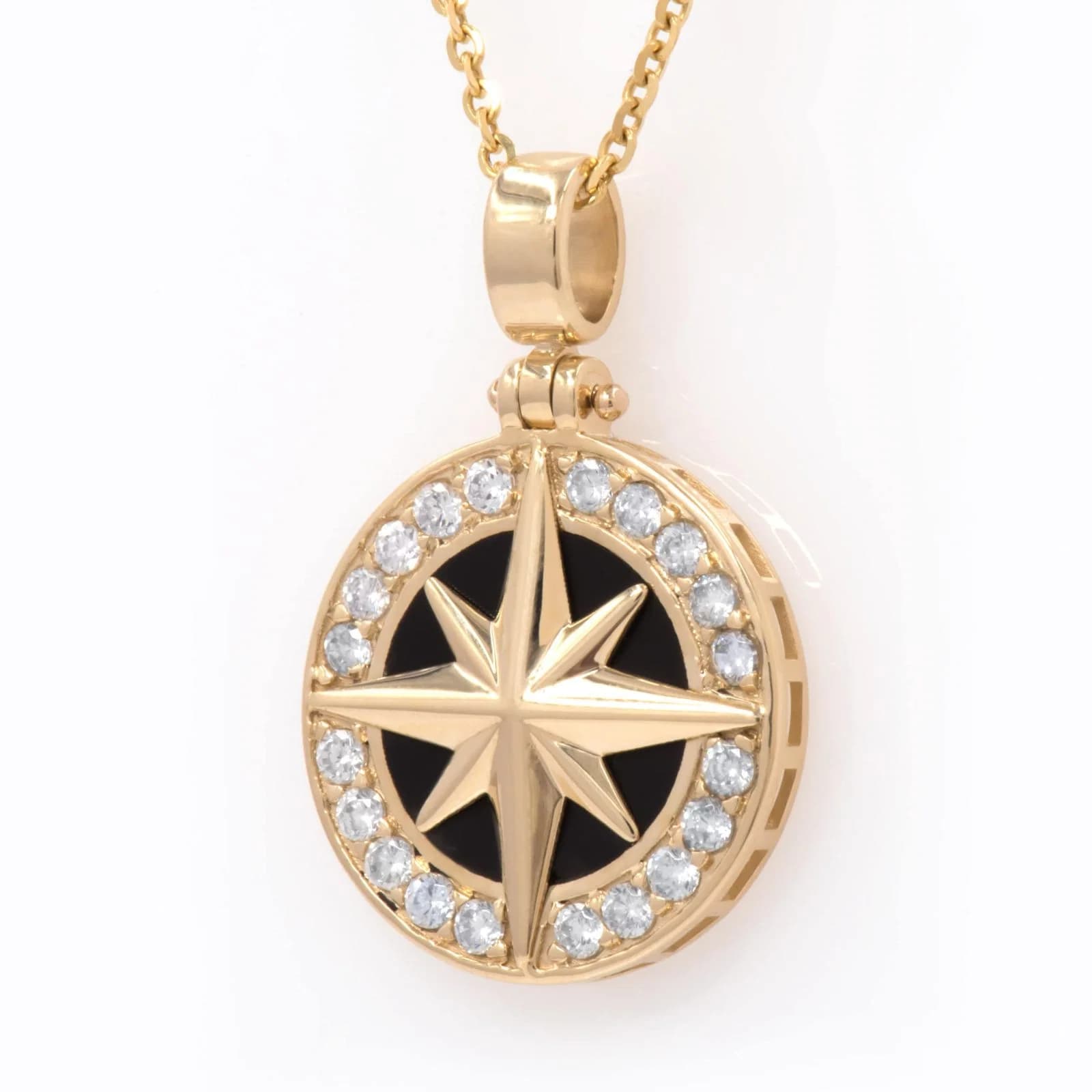 North Star Necklace with Black Enamel β Necklaces from AntEva Crafts