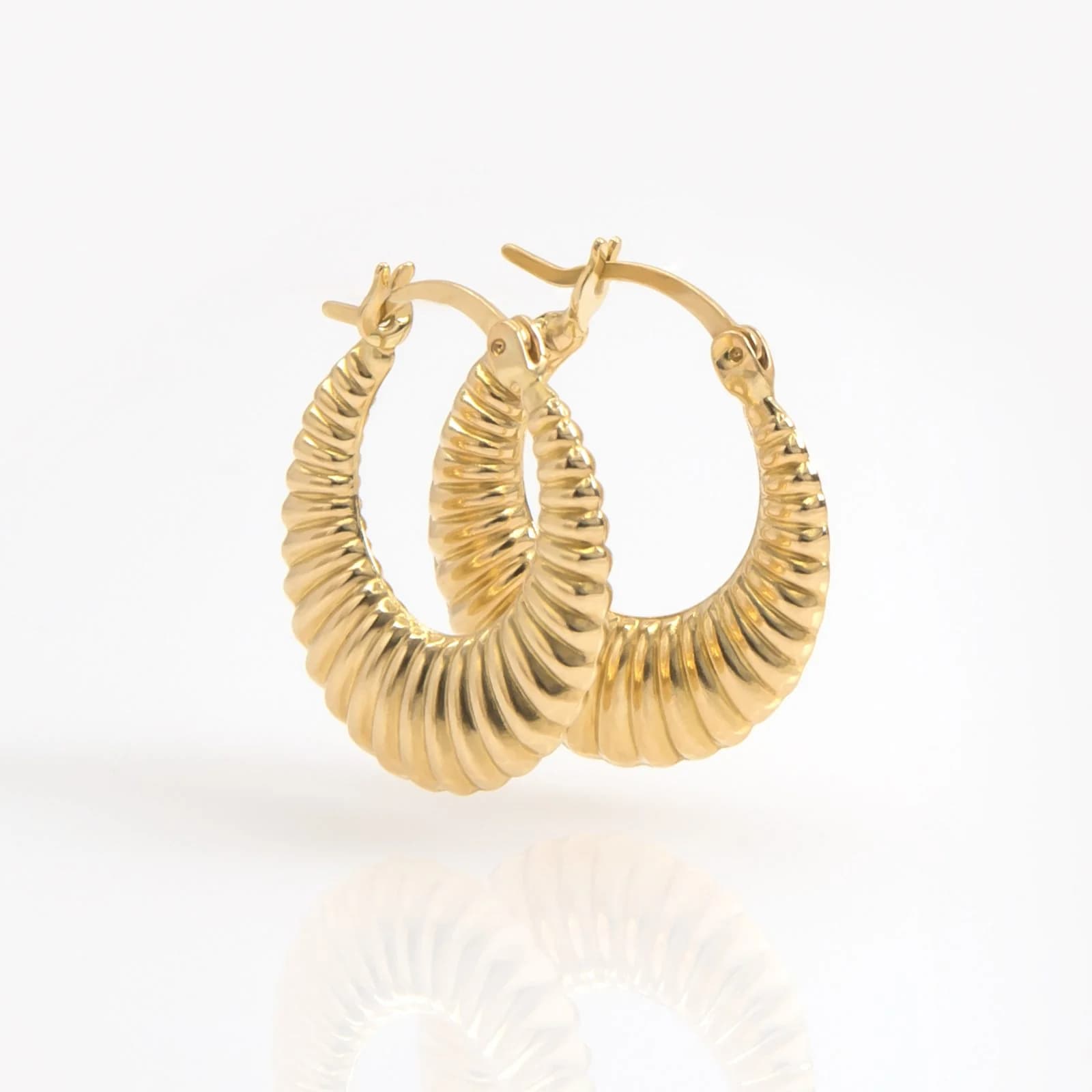 Ribbed Hoop Earrings β Earrings from AntEva Crafts
