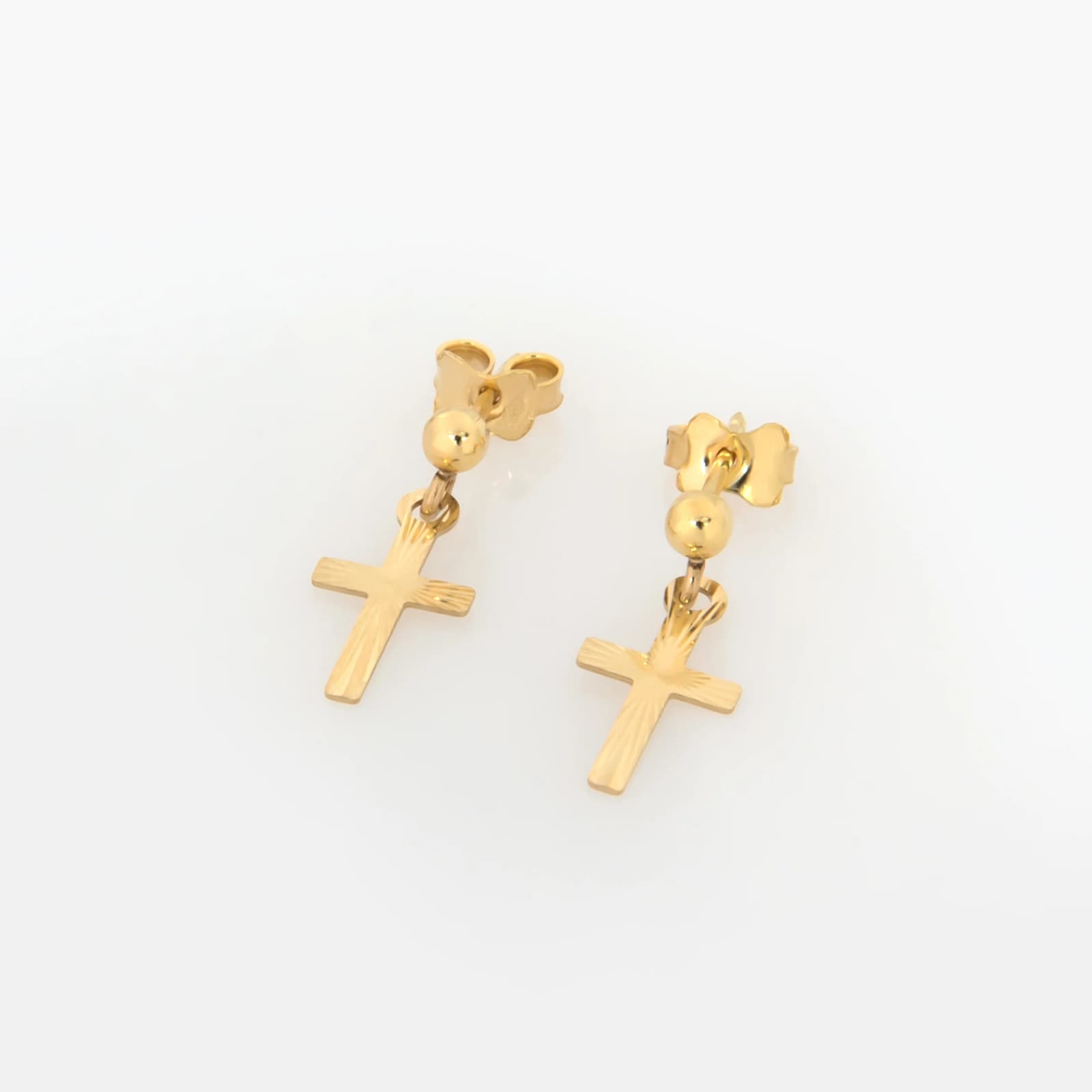 Refined Cross Gold Drops — Earrings from AntEva Crafts