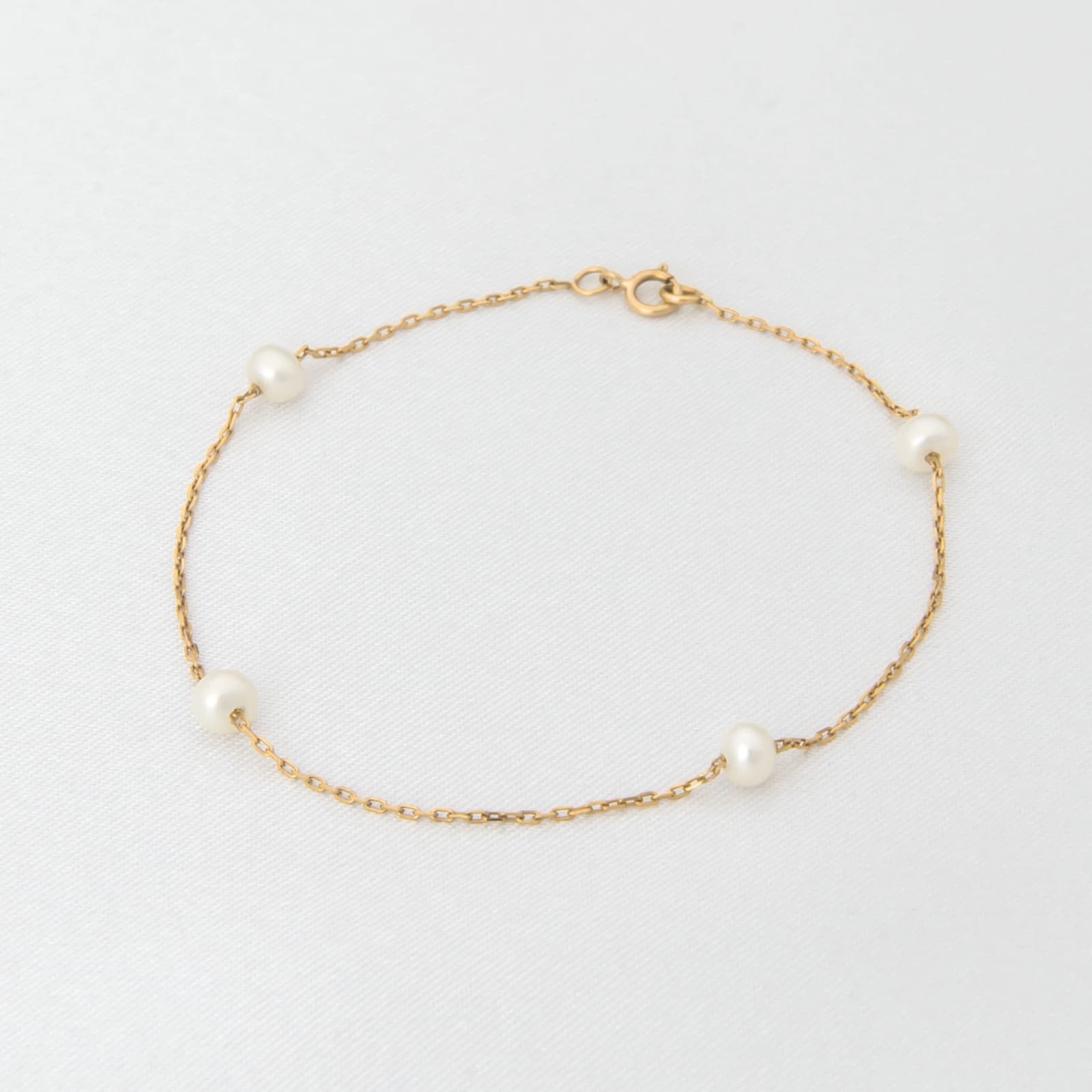 Station Pearl Chain Bracelet — Bracelets from AntEva Crafts