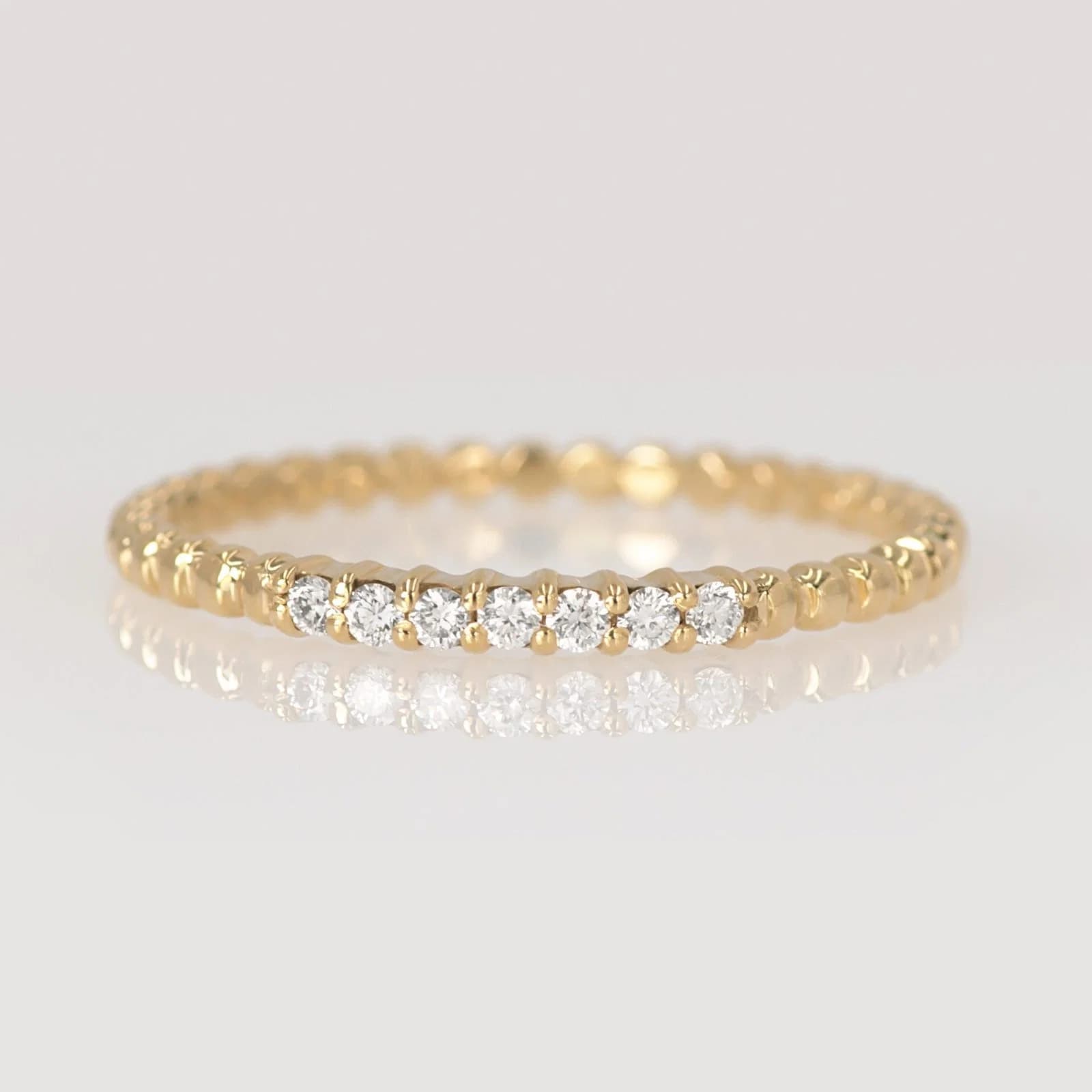 Diamond Beaded Ring 3-5-7 gems β Rings from AntEva Crafts