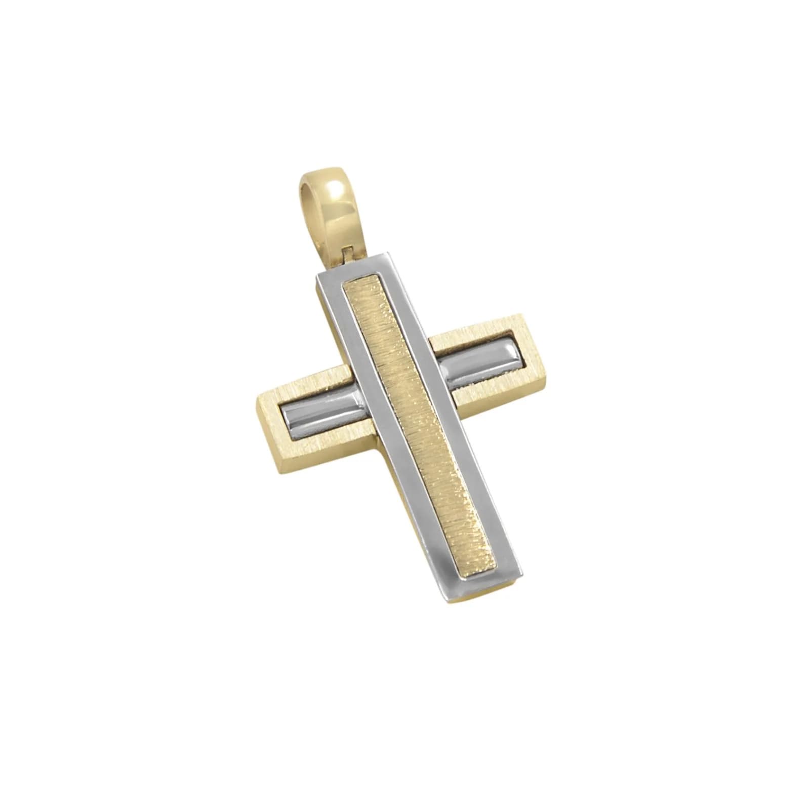 Two Tone Cross Pendant 14k — Pendants & charms from AntEva Crafts