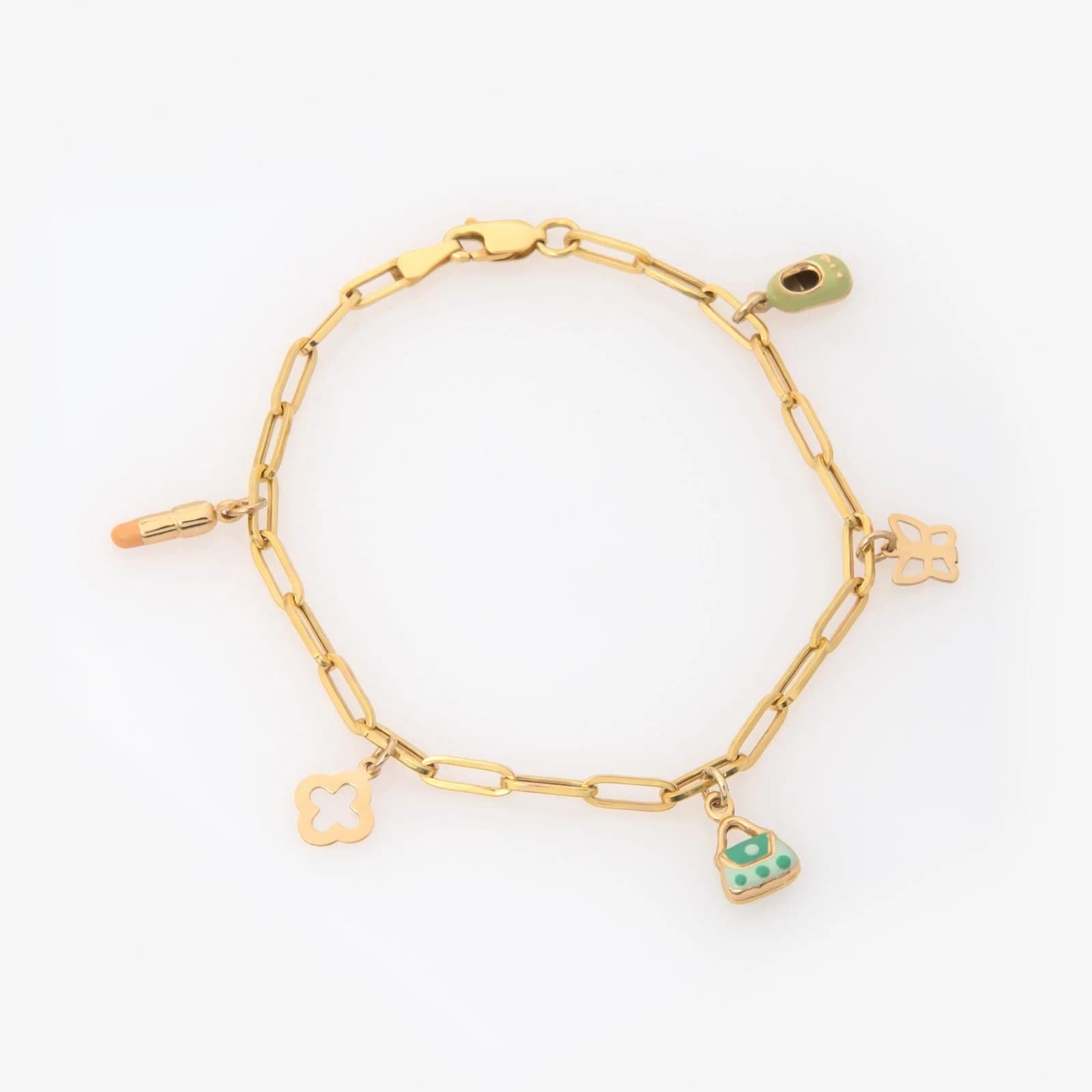 Gold Chain Charm Bracelet β Bracelets from AntEva Crafts