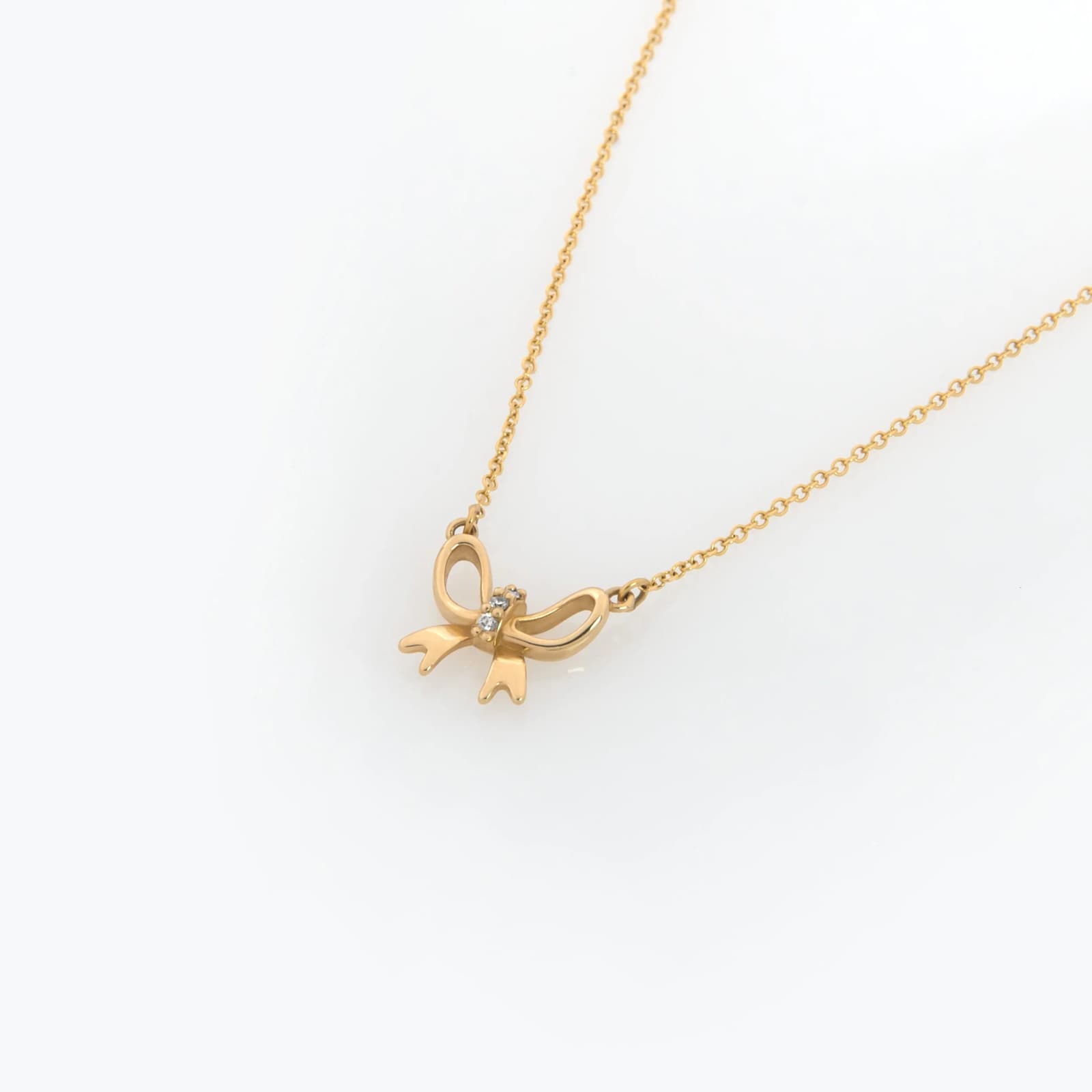 Dainty Diamond Bow Necklace — Necklaces from AntEva Crafts