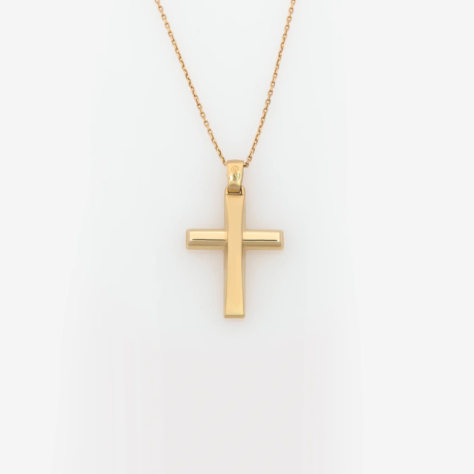 Yellow Gold Sleek Minimalist Cross Pendant — Pendants & charms from AntEva Crafts