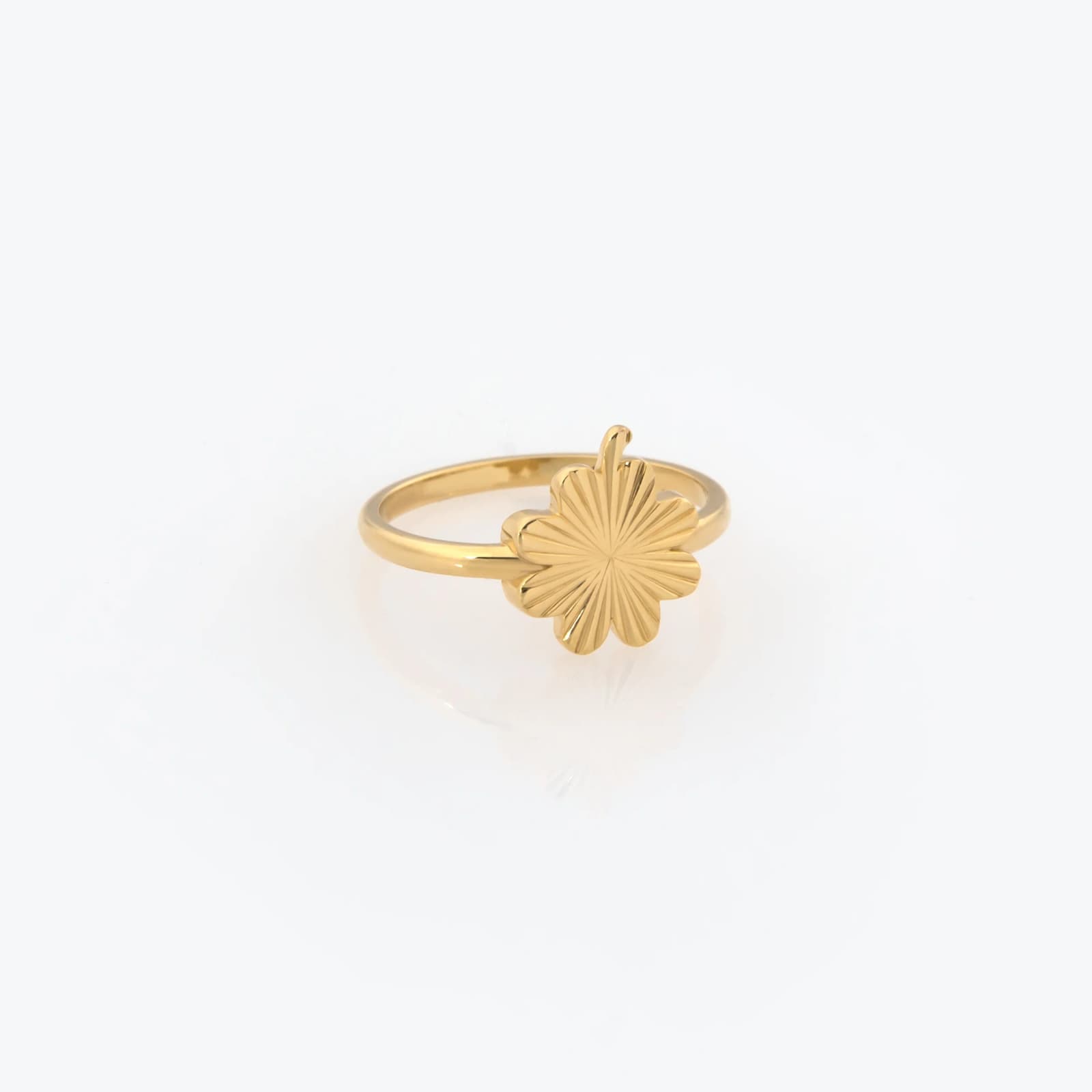 Four-Leaf Clover Sunburst Ring — Rings from AntEva Crafts