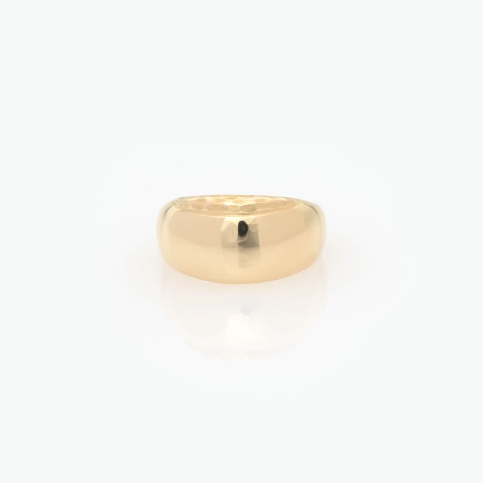 Wide Dome Ring with a Hammered Edge — Rings from AntEva Crafts