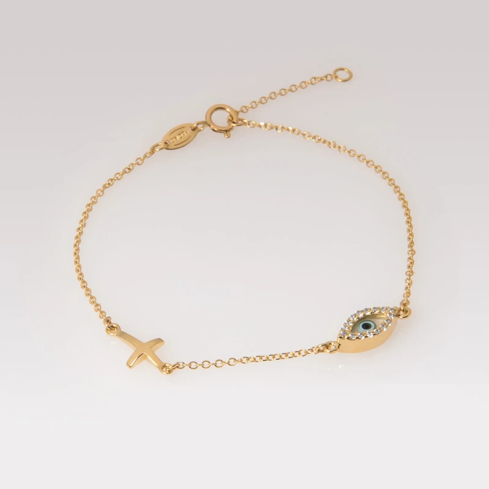 Evil Eye Cross Bracelet — Bracelets from AntEva Crafts