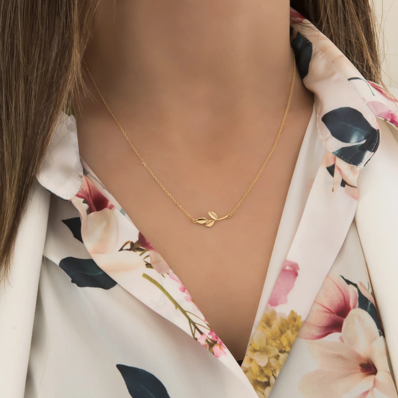 Olive Branch Gold Necklace — Necklaces from AntEva Crafts