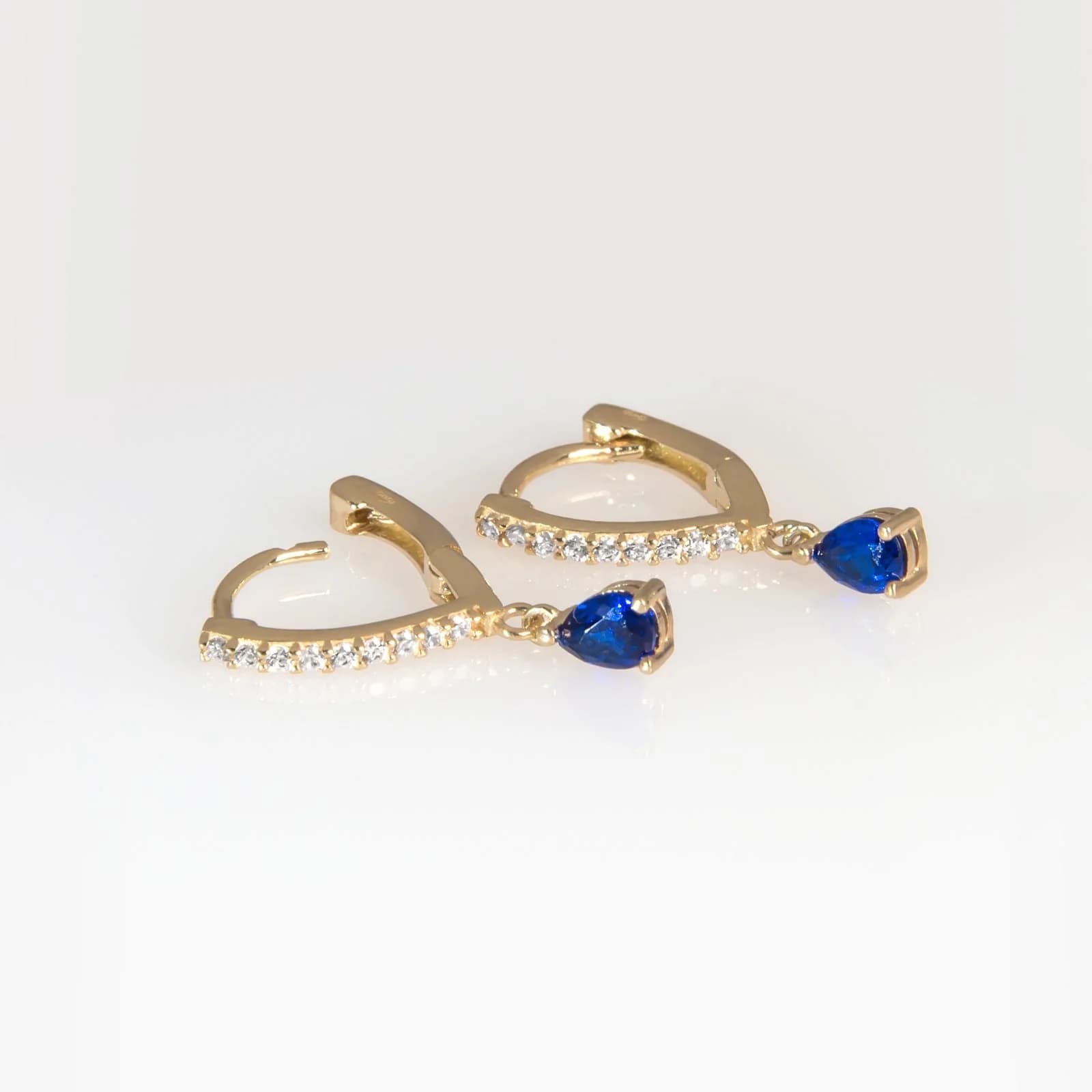 Drop Coloured Pear Stone Hoop Earrings β Earrings from AntEva Crafts