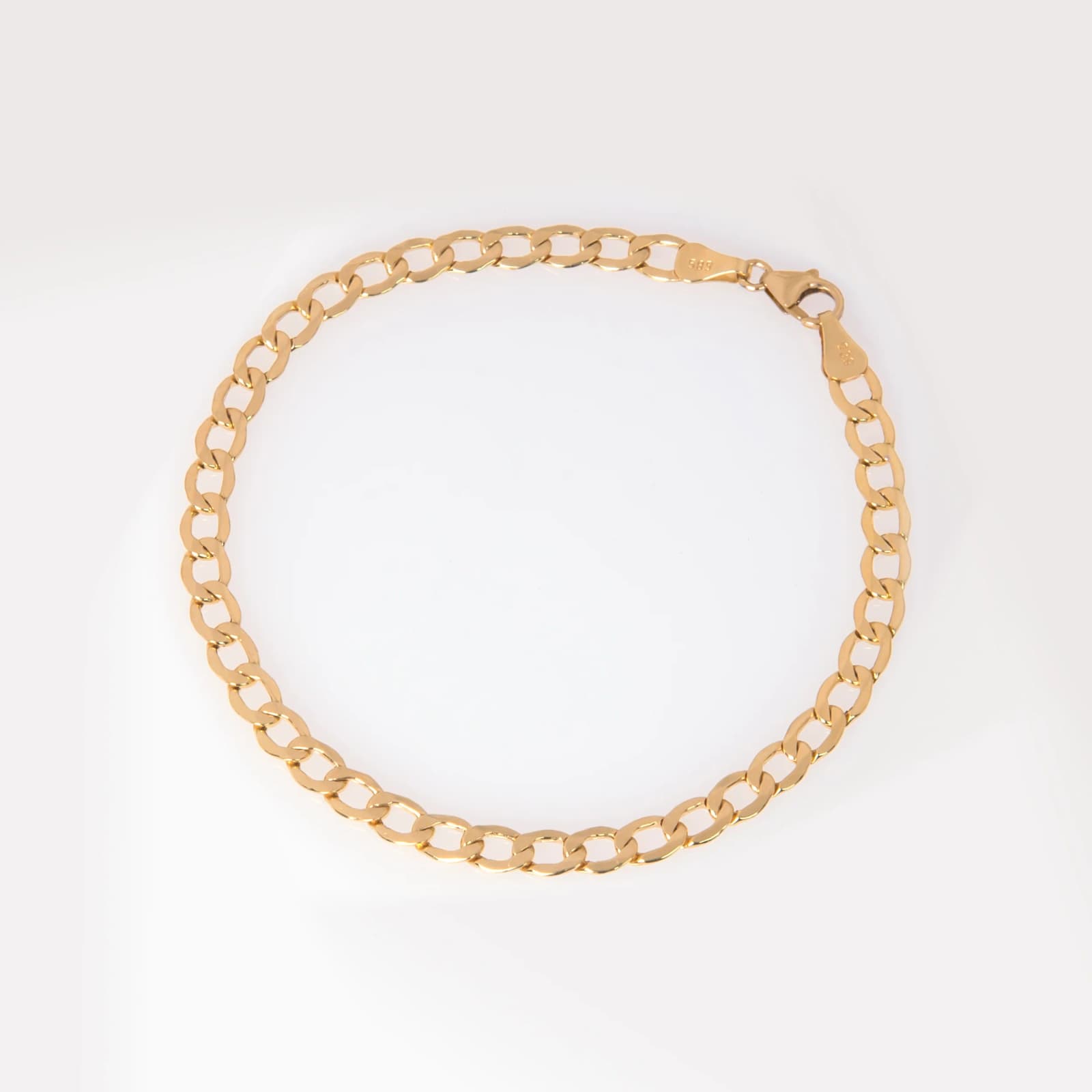 Solid Gold Curb Chain Bracelet β Classic Unisex Link Bracelet β Bracelets from AntEva Crafts