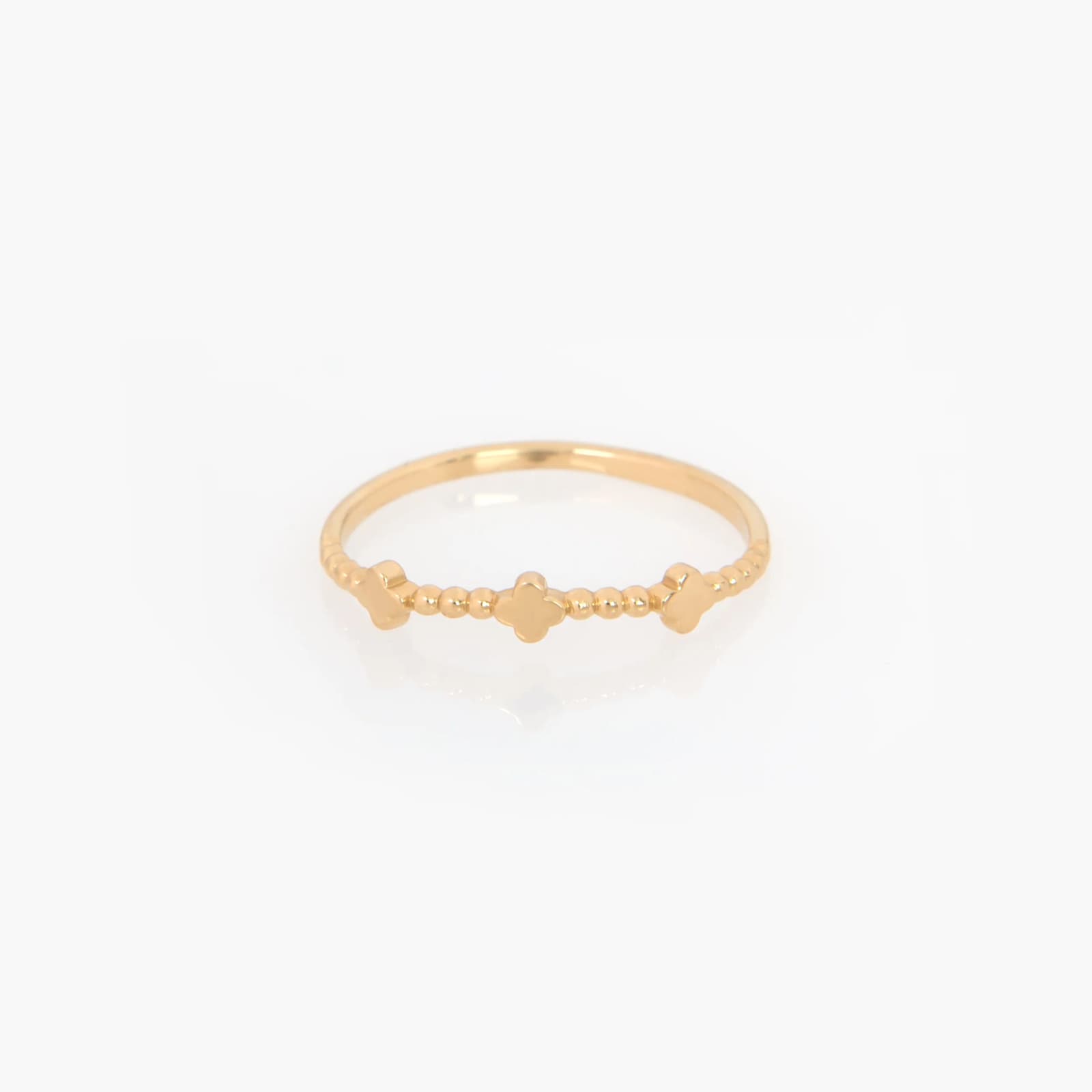 Three Clovers Beaded Ring — Rings from AntEva Crafts