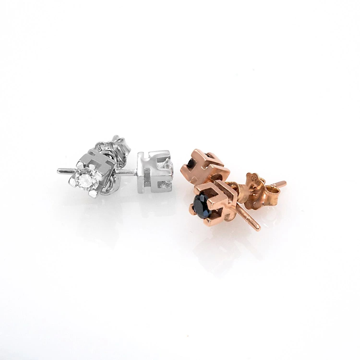 Square Stud Solitaire Earrings — Earrings from AntEva Crafts