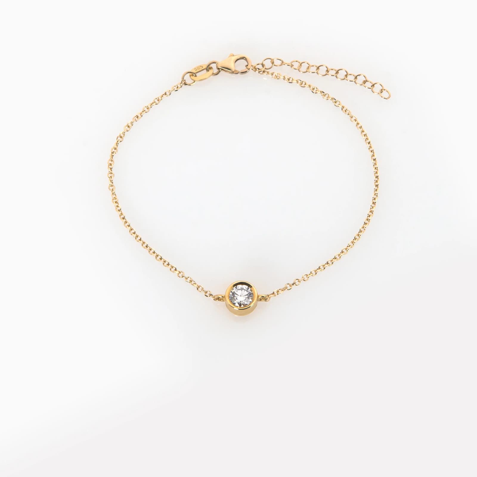 14K Solid Gold Diamond Bracelet β Bezel-Set Lab-Grown Diamond Bracelet β Bracelets from AntEva Crafts